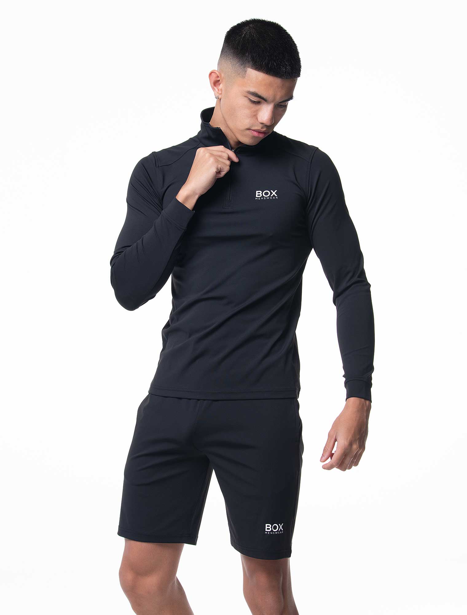 Active Panelled 1/4 Zip Jacket - Black - Image 3