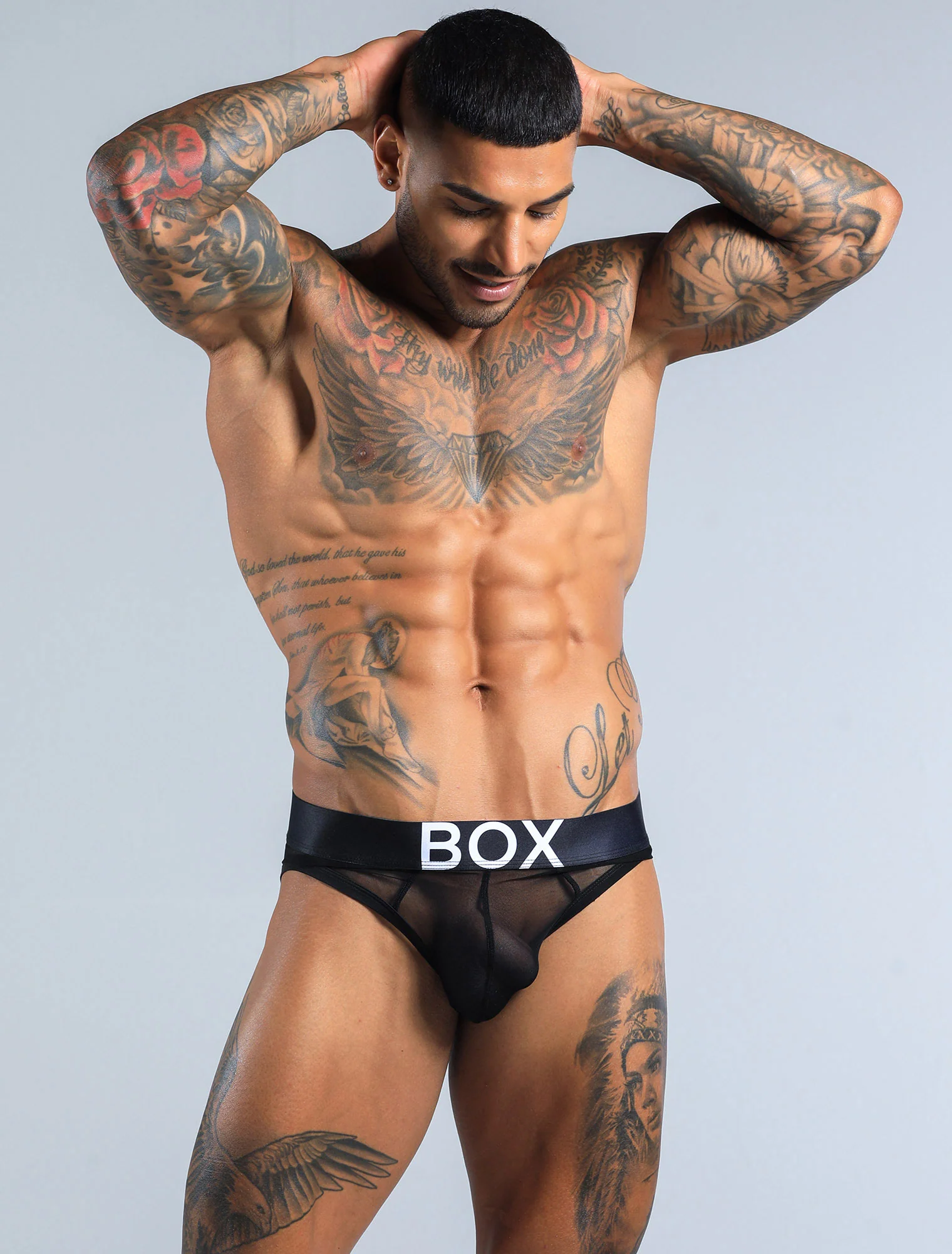 All Over Mesh Briefs - Black - Image 4