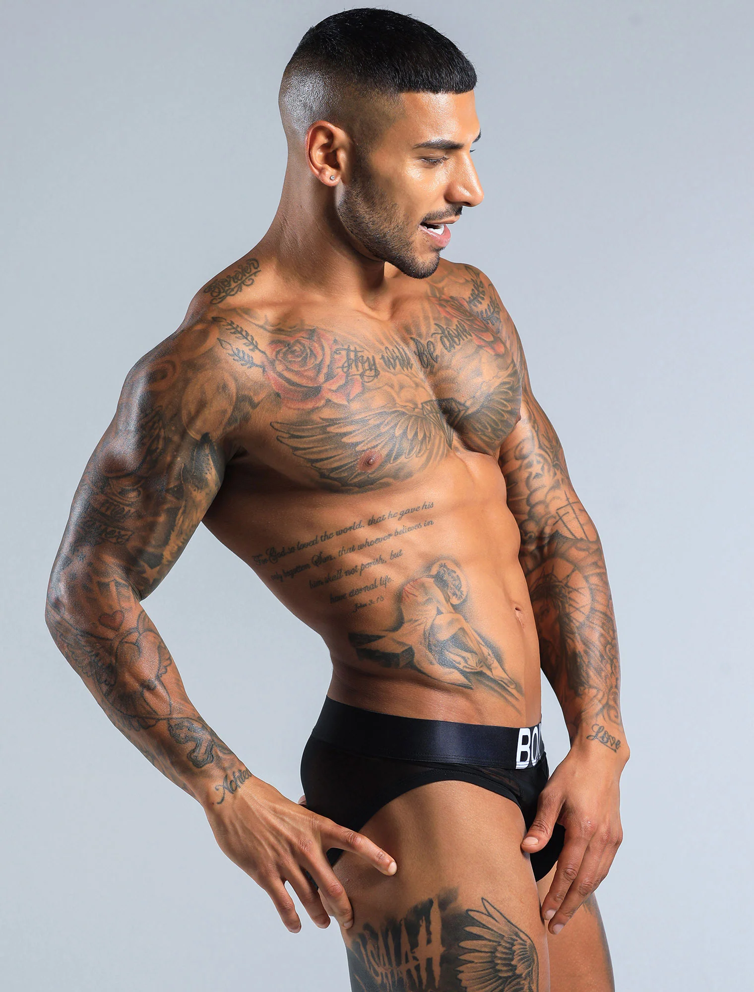 All Over Mesh Briefs - Black - Image 6