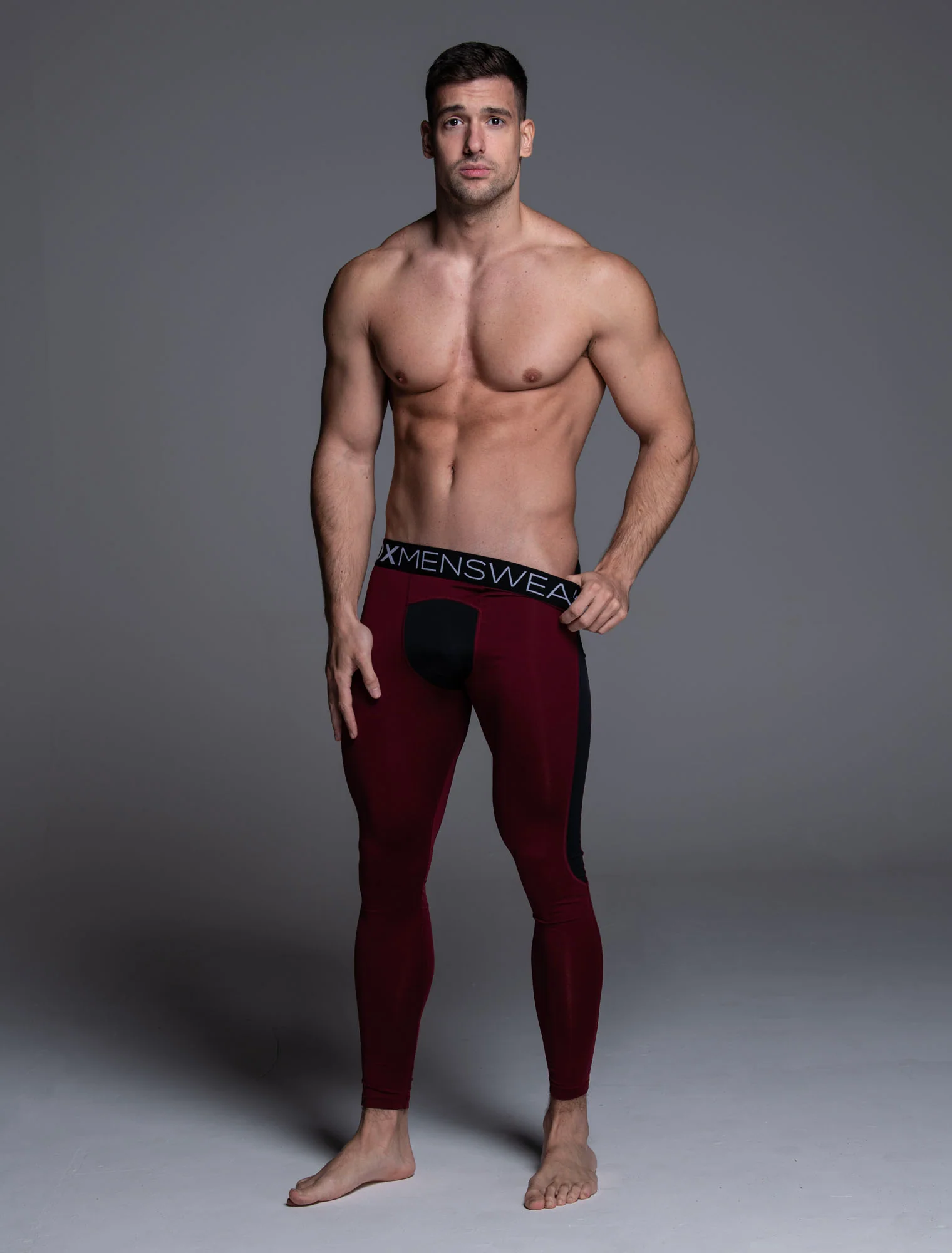Compression Leggings - Burgundy - Image 2