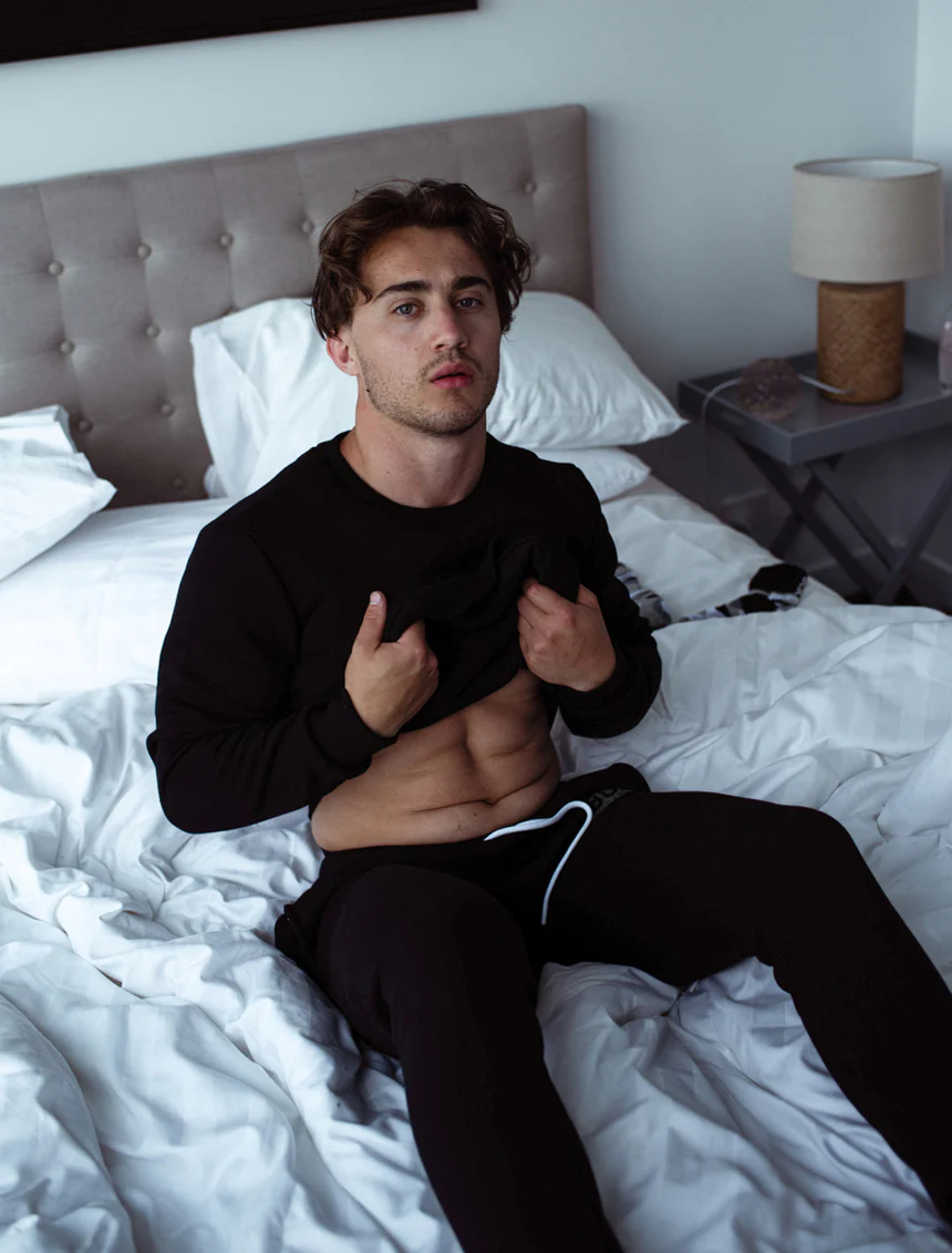 Slim Fit Fleece Jogging Bottoms - Black - Image 5