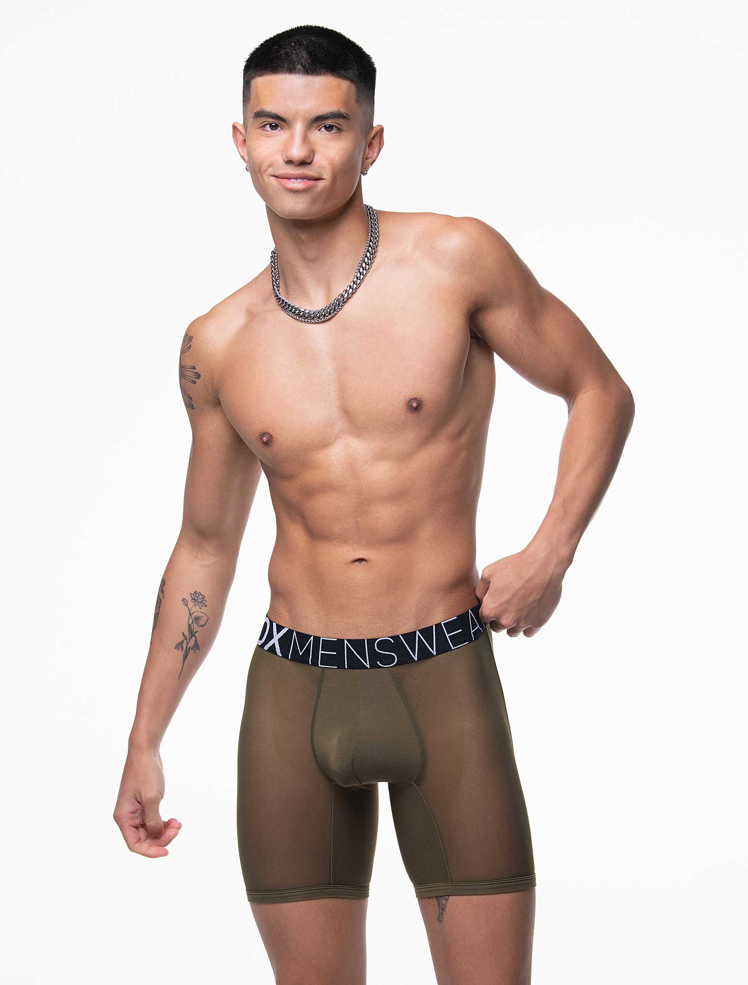 King Fit Mesh Panel - Transparent Crotch: Olive Green - Image 4