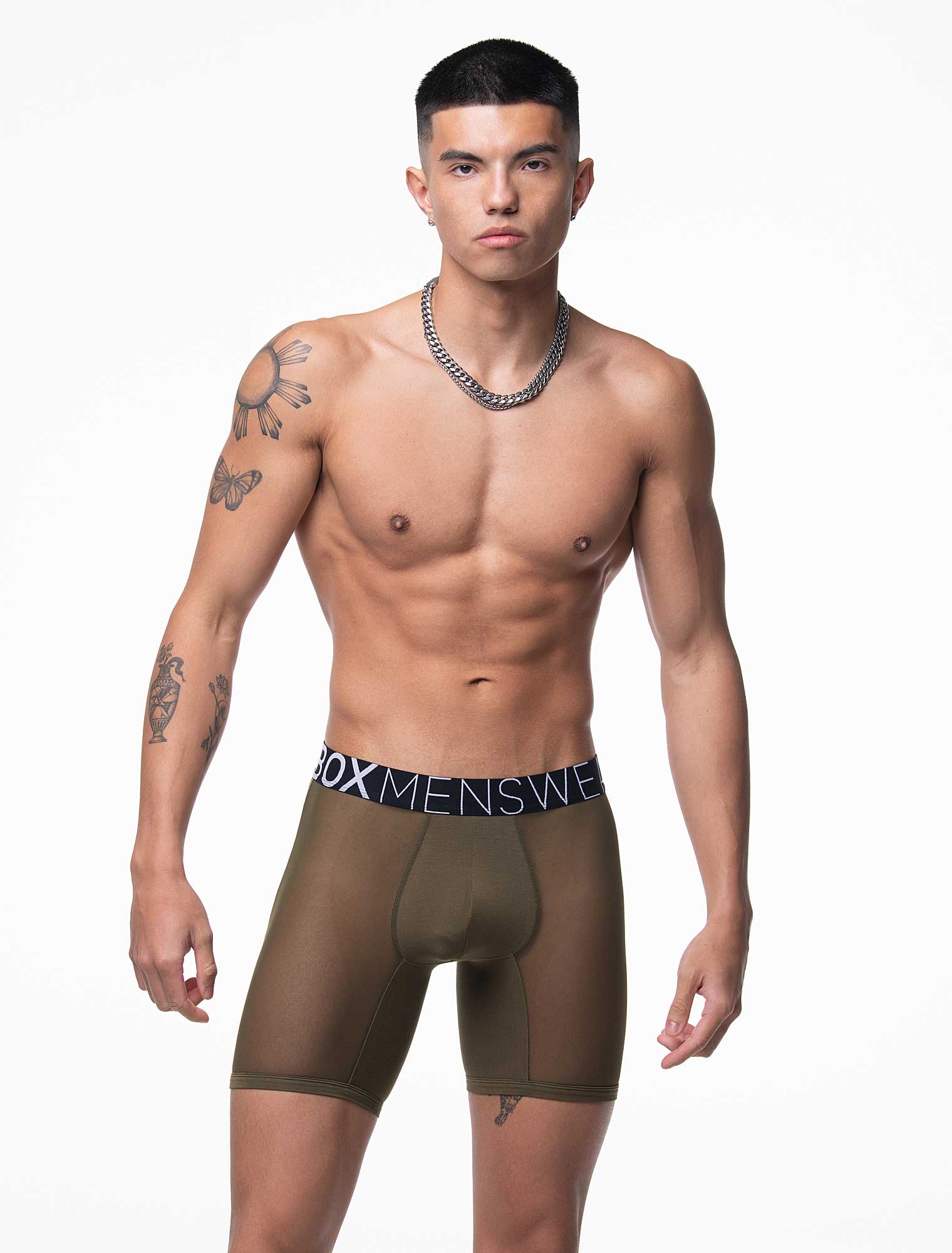 King Fit Mesh Panel - Transparent Crotch: Olive Green - Image 5
