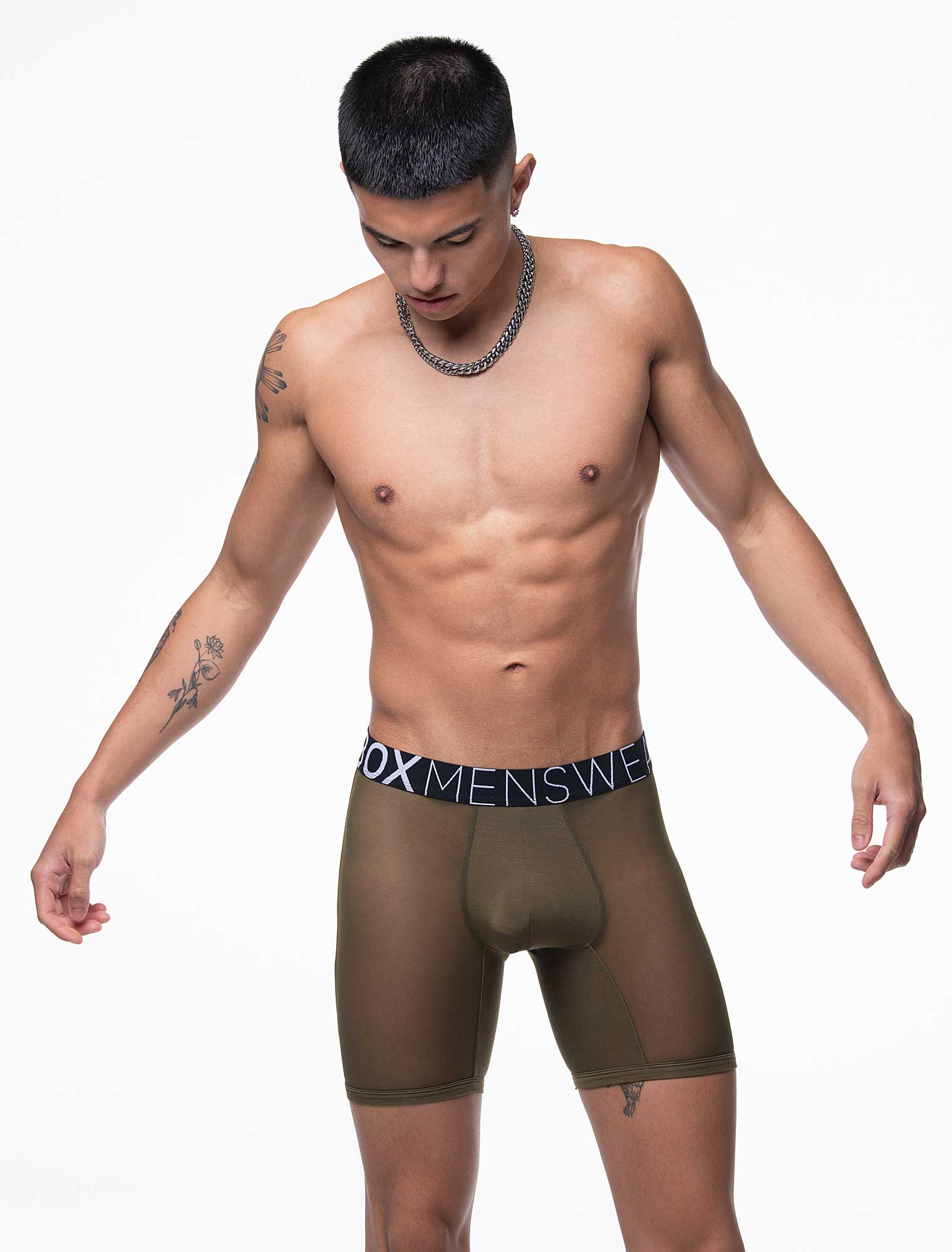 King Fit Mesh Panel - Transparent Crotch: Olive Green - Image 6