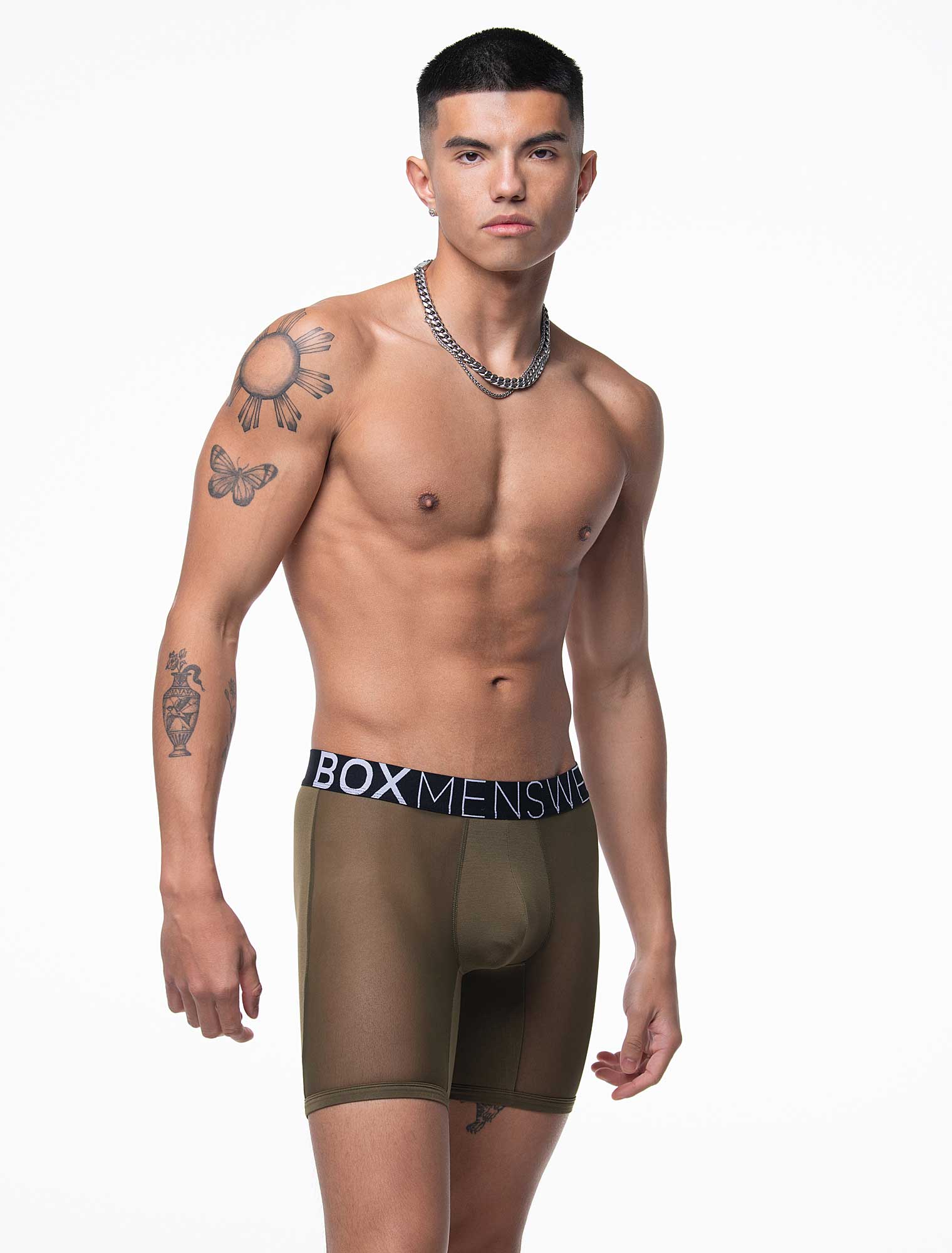 King Fit Mesh Panel - Transparent Crotch: Olive Green - Image 7