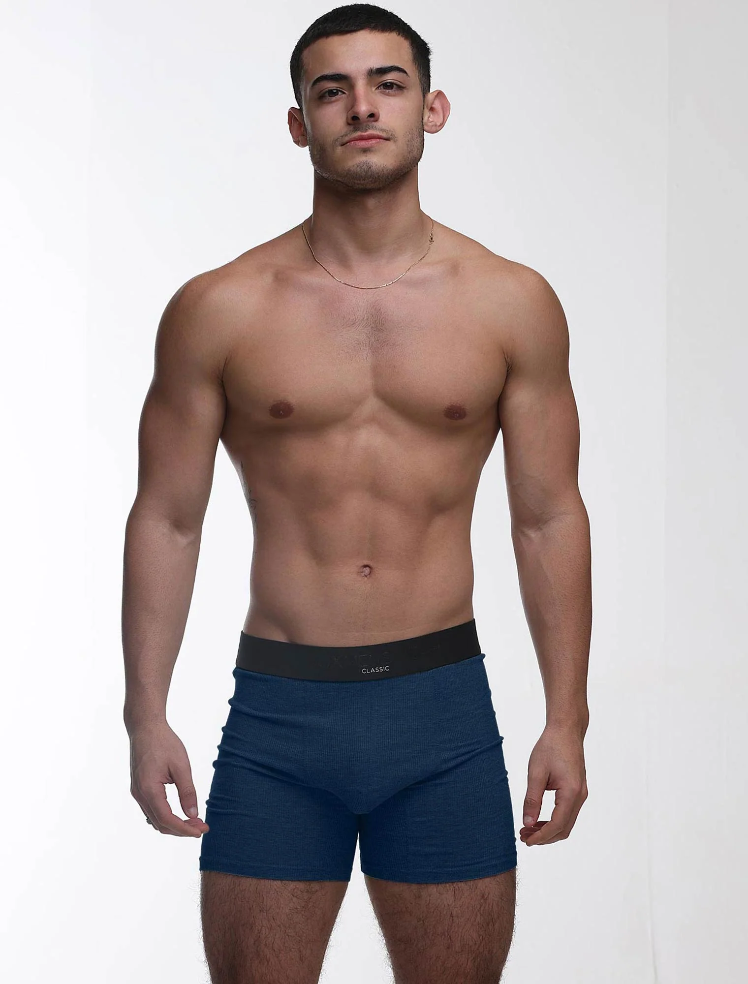 Mens Classic Ribbed Boxers - Navy - Image 3