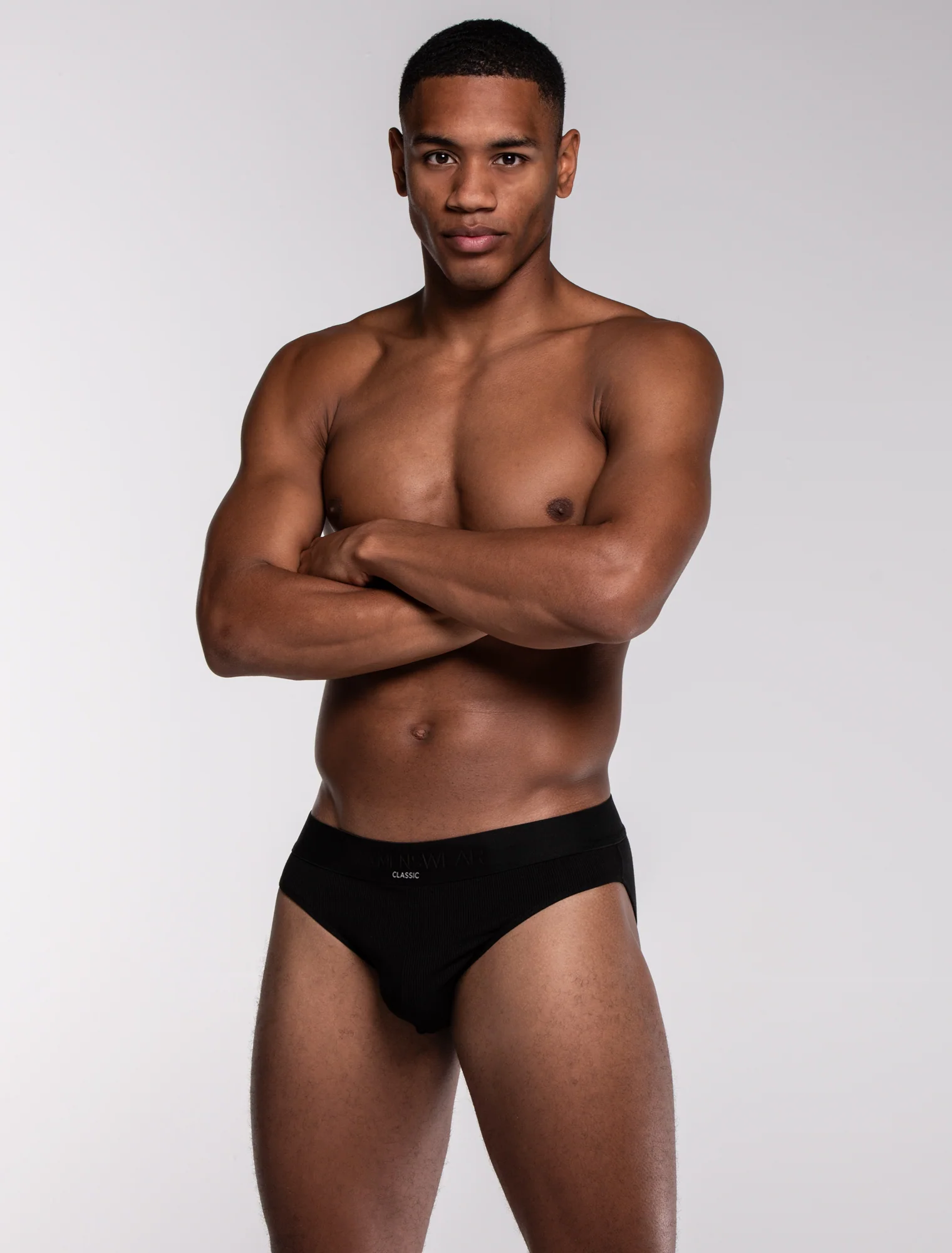 Mens Classic Ribbed Briefs - Black - Image 10