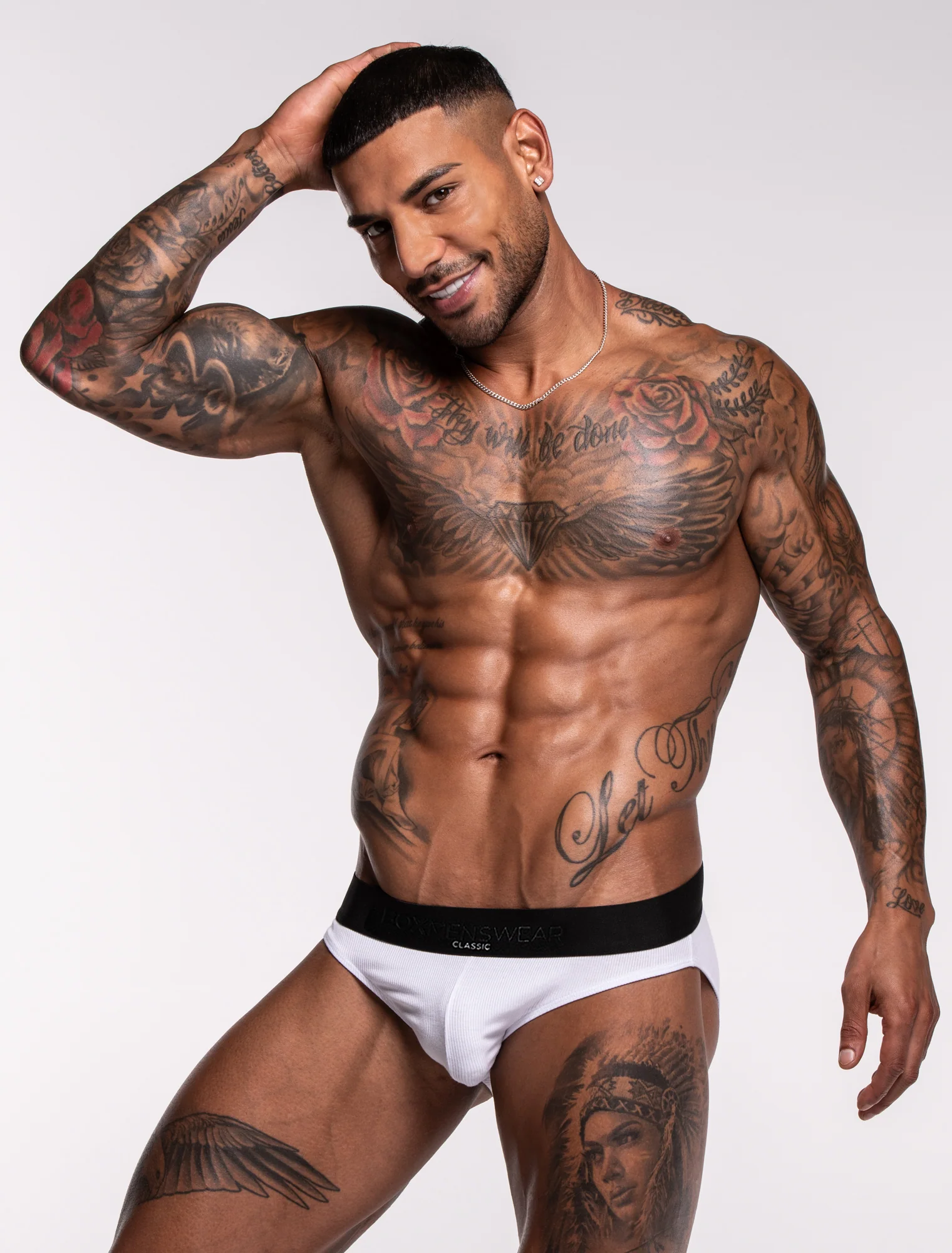 Mens Classic Ribbed Briefs - White - Image 8