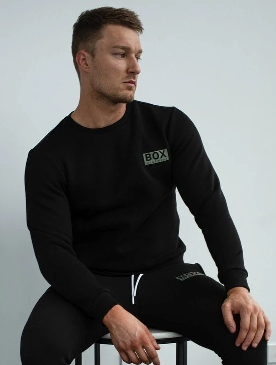 Slim Fit Crew Neck Jumper - Black - Image 5