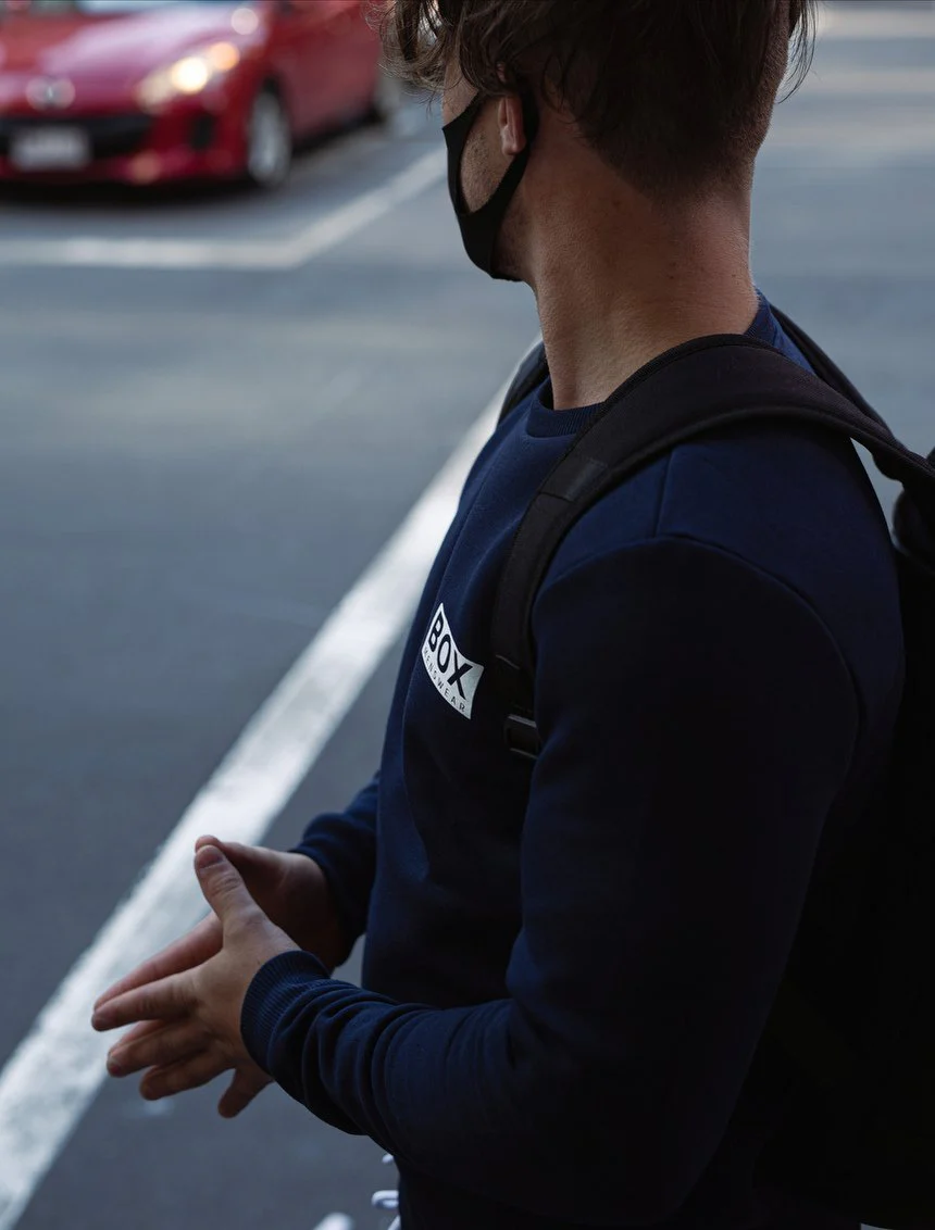Slim Fit Crew Neck Jumper - Navy - Image 3