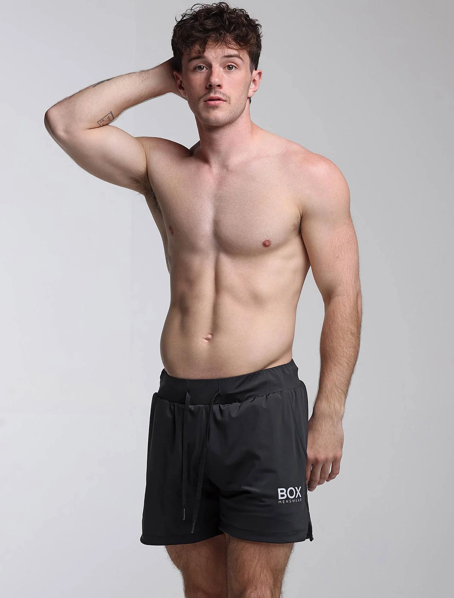 Mens Double Layer Sports Shorts - Black - Image 3