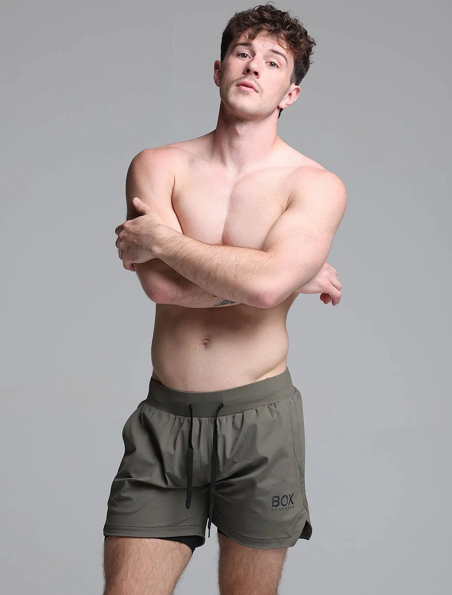 Mens Double Layer Sports Shorts - Green - Image 3