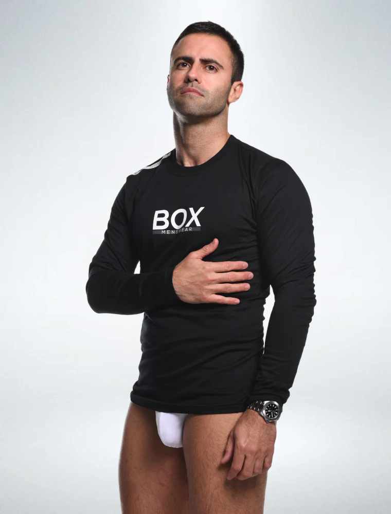 Mens Long Sleeve T-Shirt: Dynamic Fit - Classic Black - Image 3