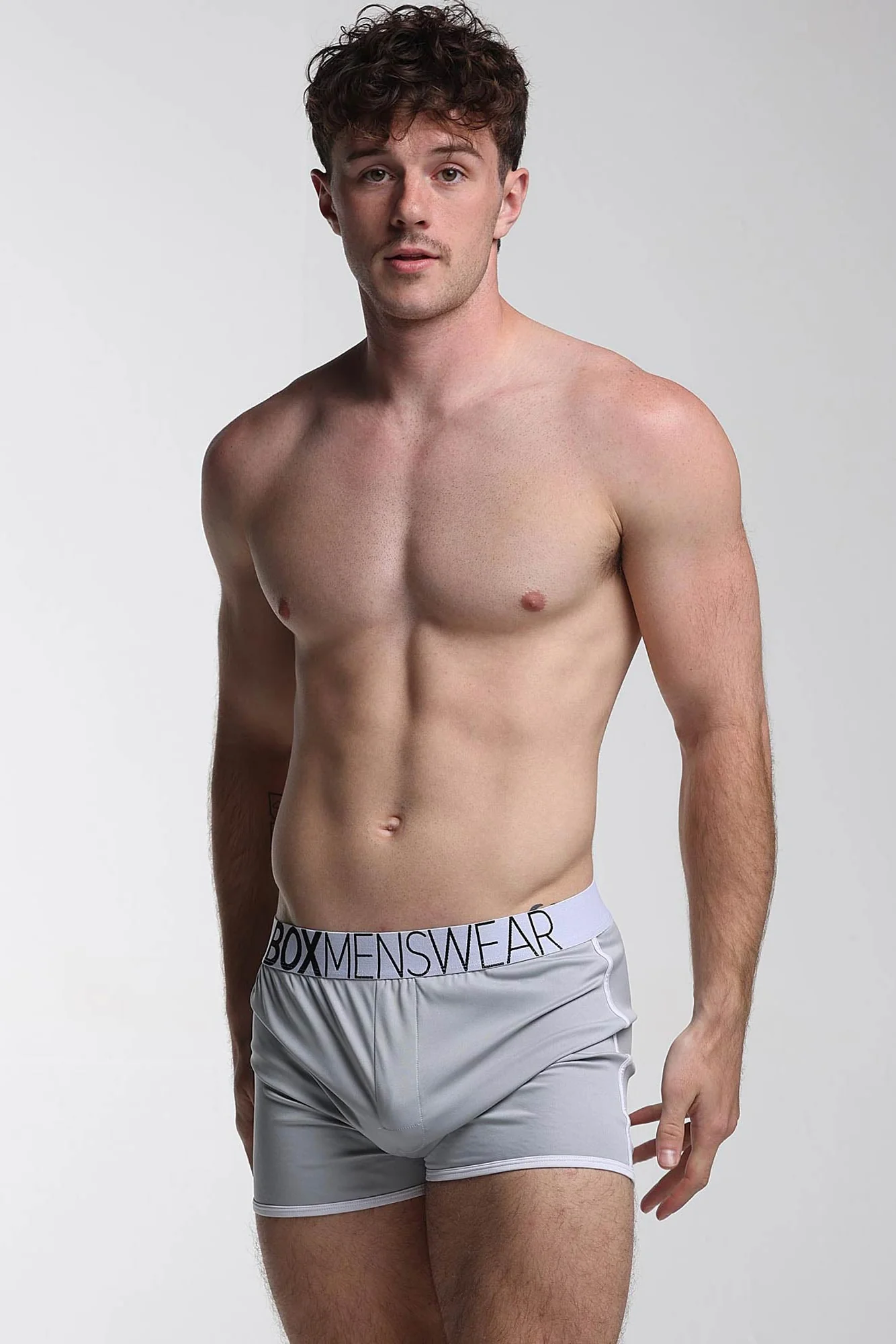 Mens Sports Loose Fit Boxers - Greyscale