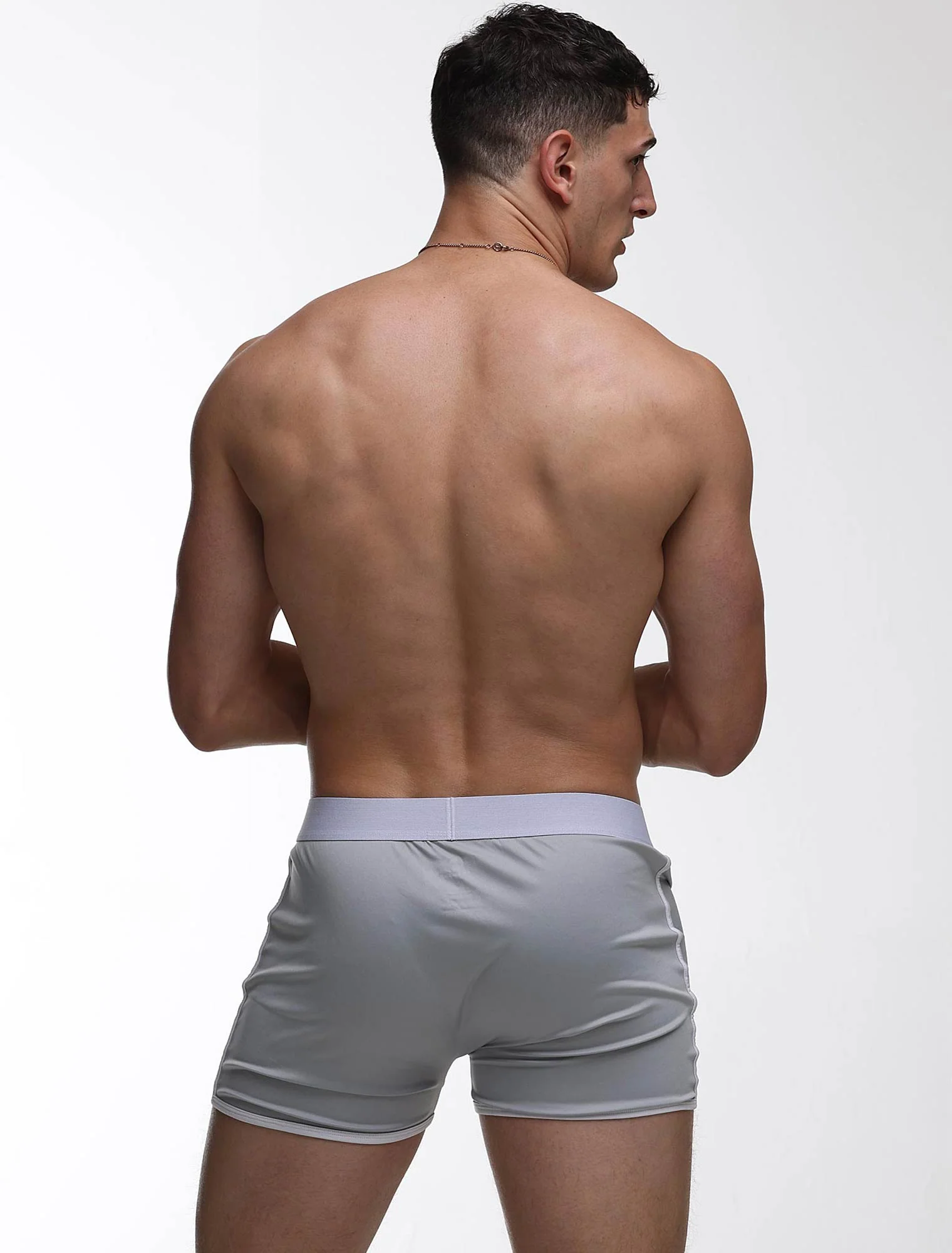 Mens Sports Loose Fit Boxers - Greyscale - Image 8