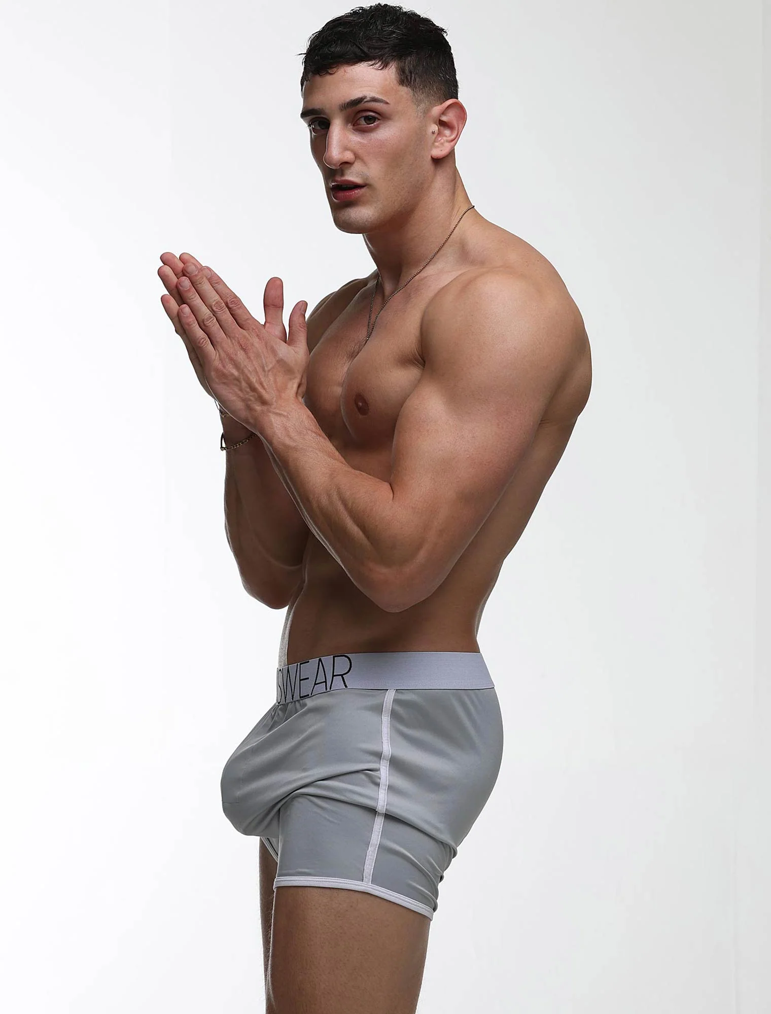Mens Sports Loose Fit Boxers - Greyscale - Image 9