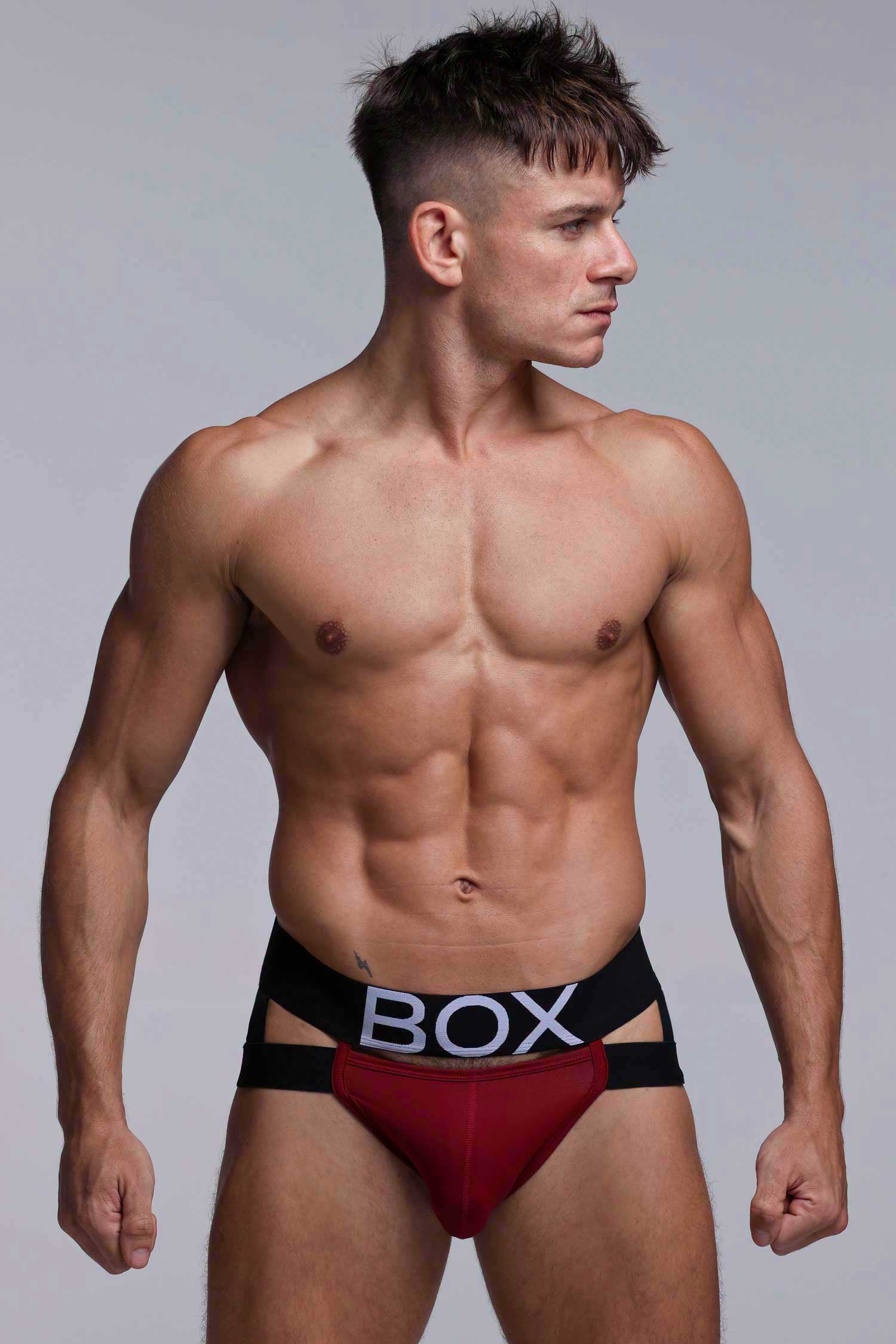 Mens Suspender Jockstrap 3.0 : With Bounce - Burgundy - Image 4