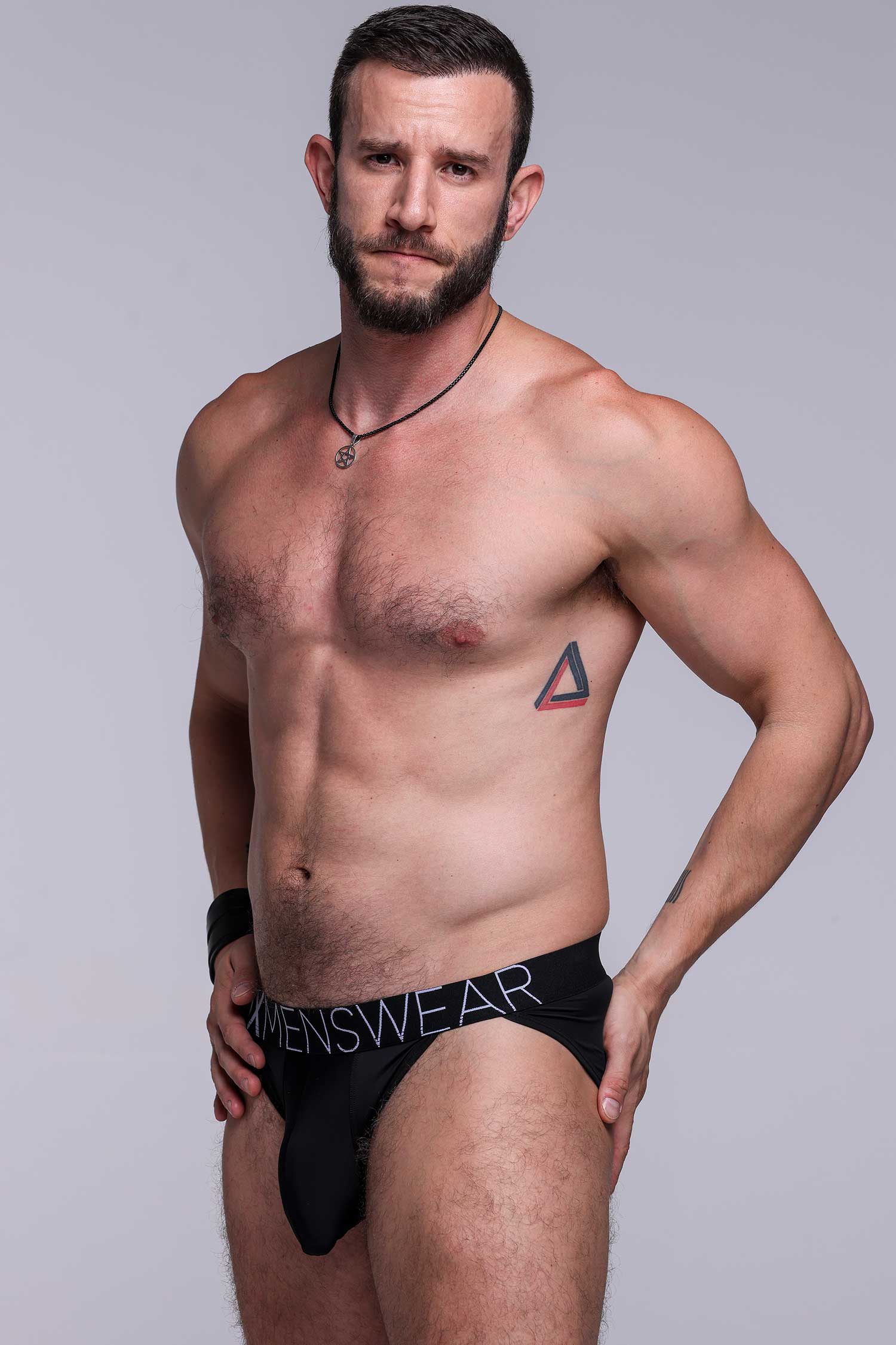 Mens Tanga Briefs: Defined Crotch - Black - Image 6