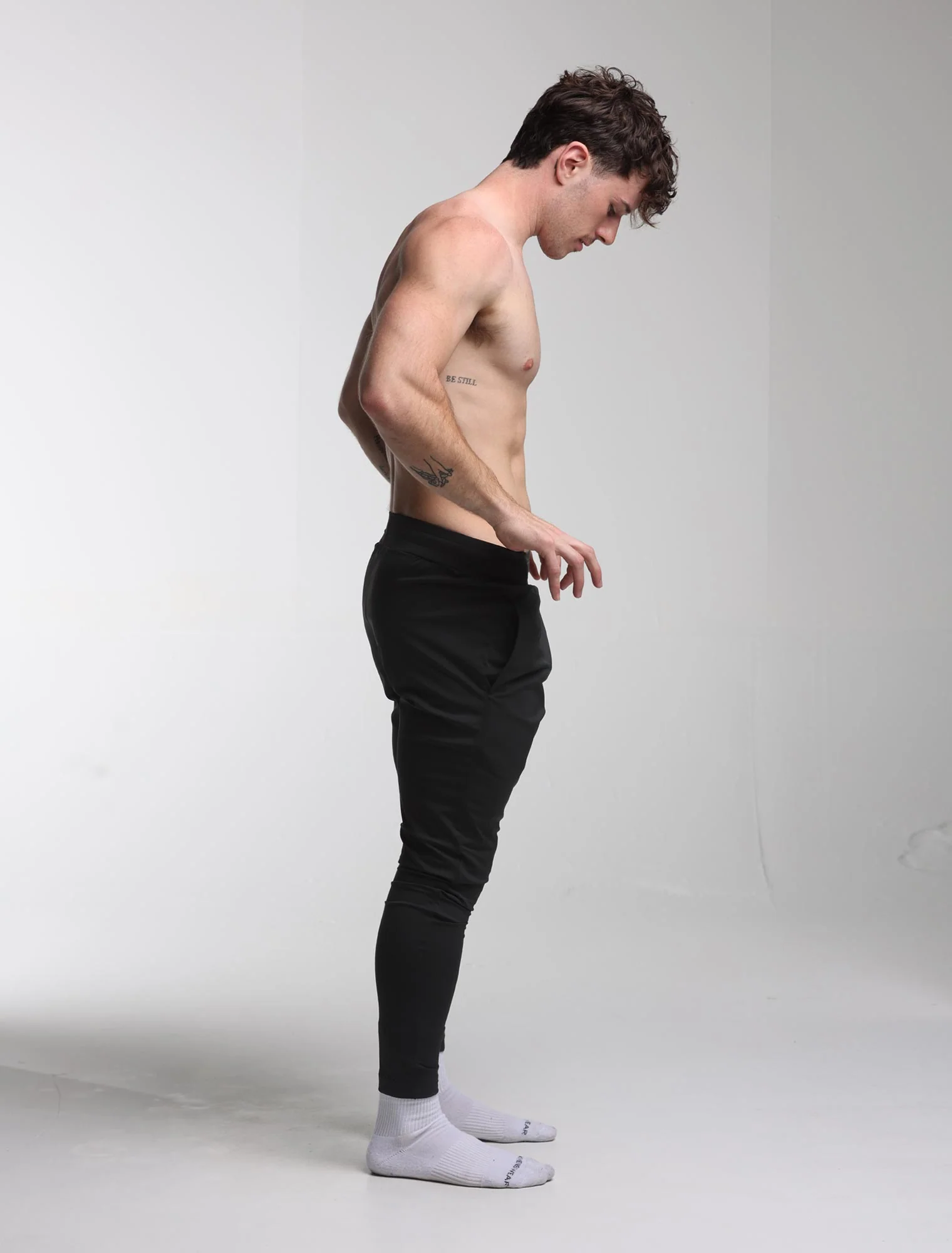 Mens X-Line Tapered Joggers - Black - Image 6
