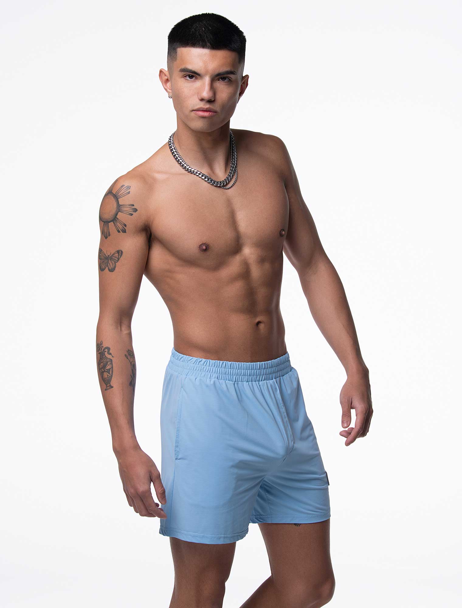 Mesh Soccer Shorts - Back 4 Blue - Image 8
