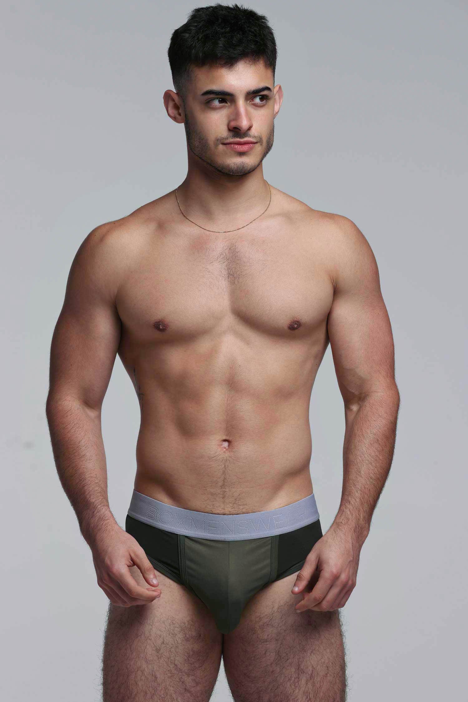 Mesh Panel Briefs - Château Green
