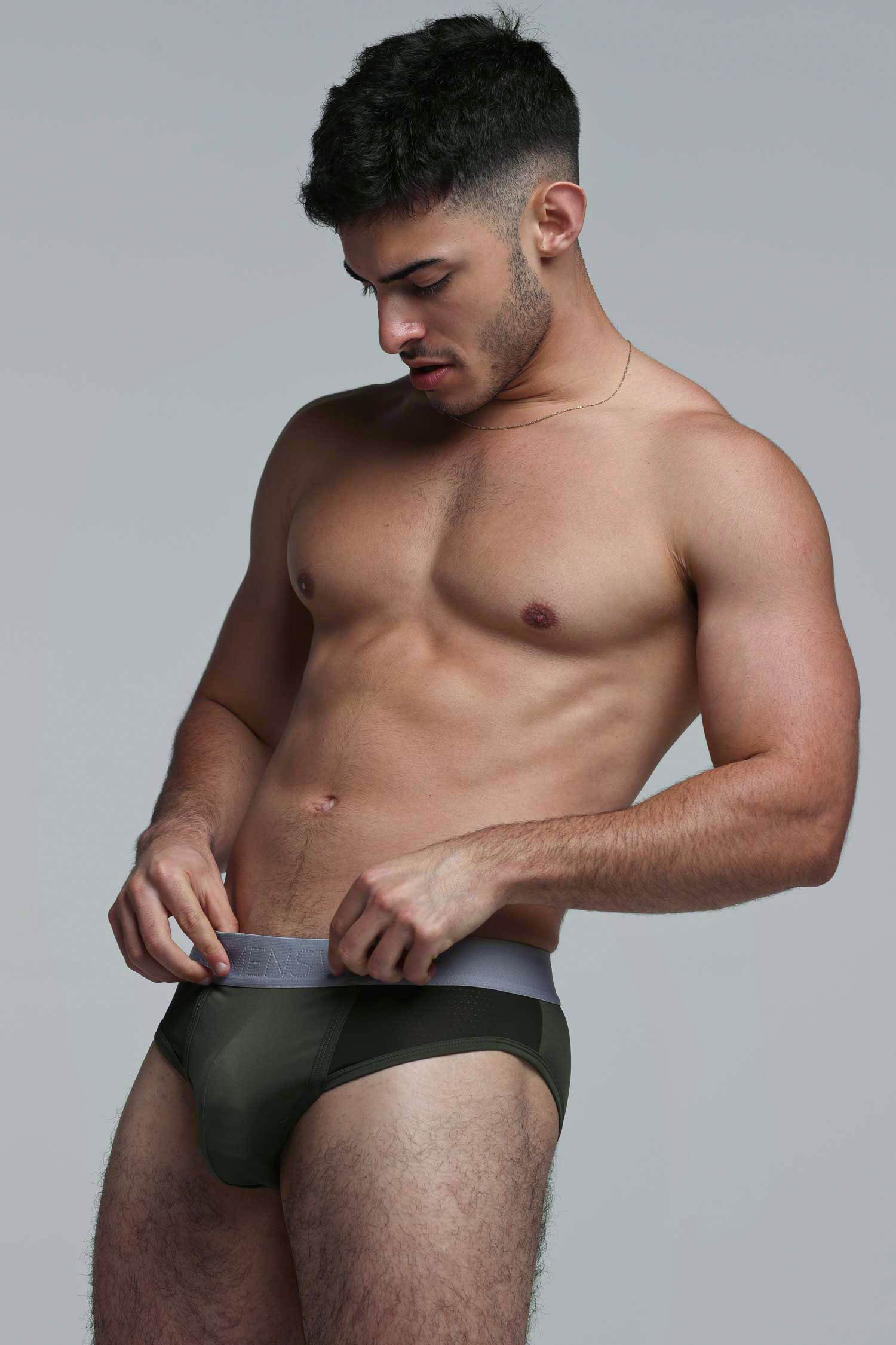 Mesh Panel Briefs - Château Green - Image 3