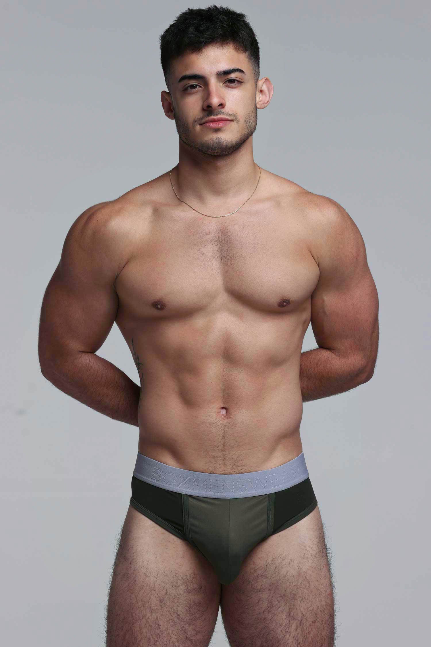 Mesh Panel Briefs - Château Green - Image 5