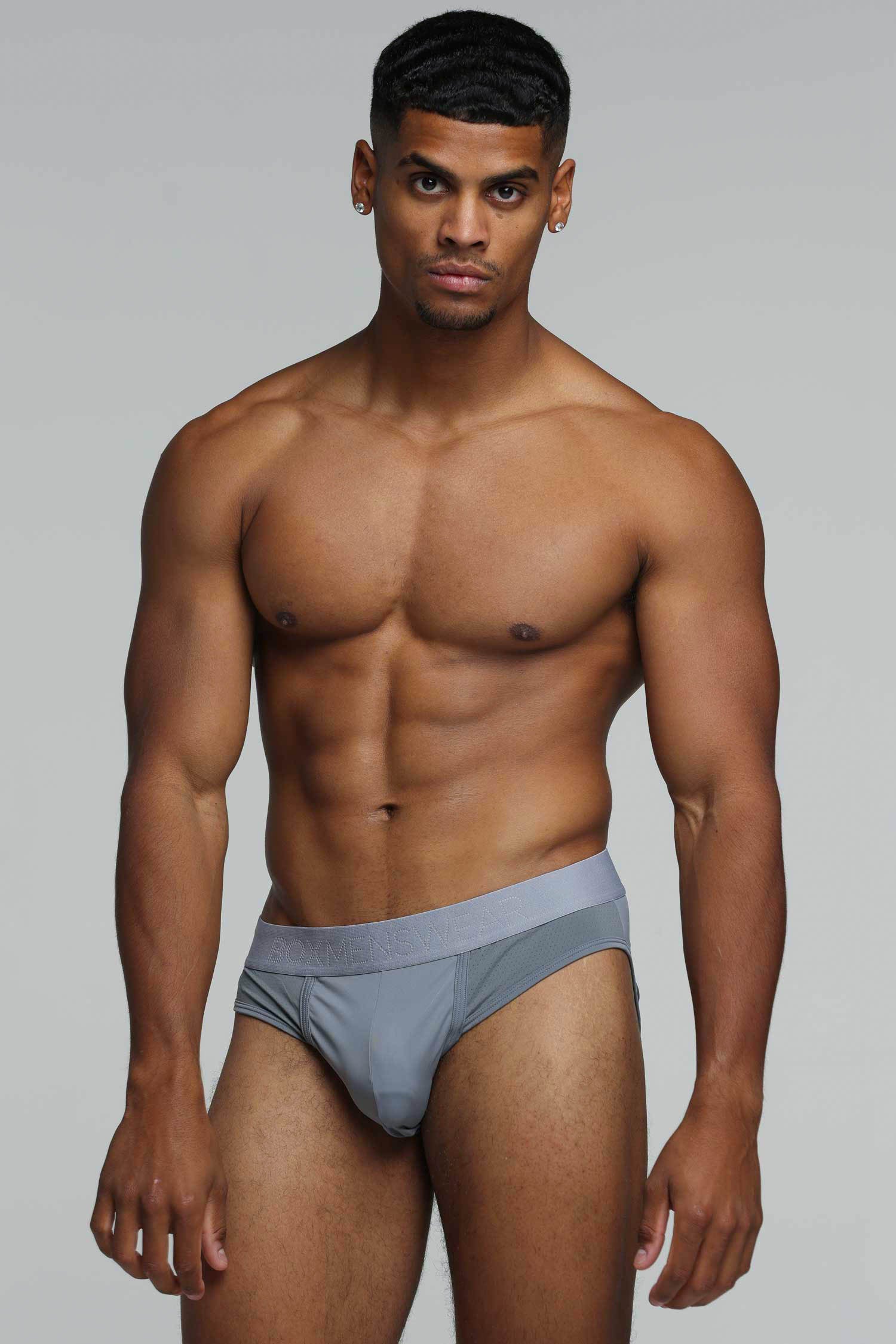 Mesh Panel Briefs - Regal Grey - Image 4
