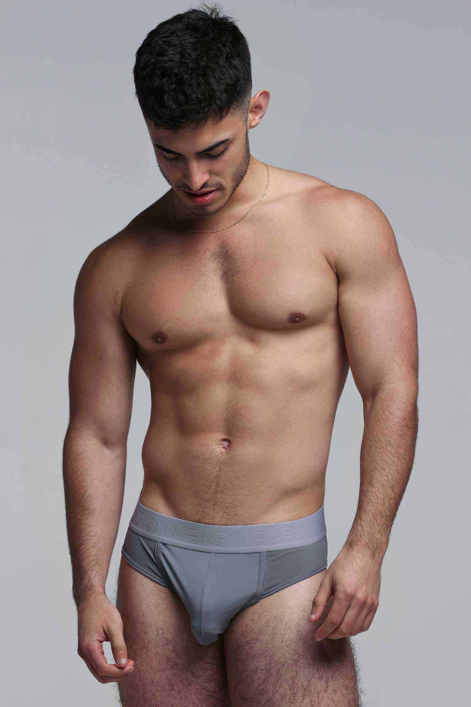 Mesh Panel Briefs - Regal Grey - Image 5