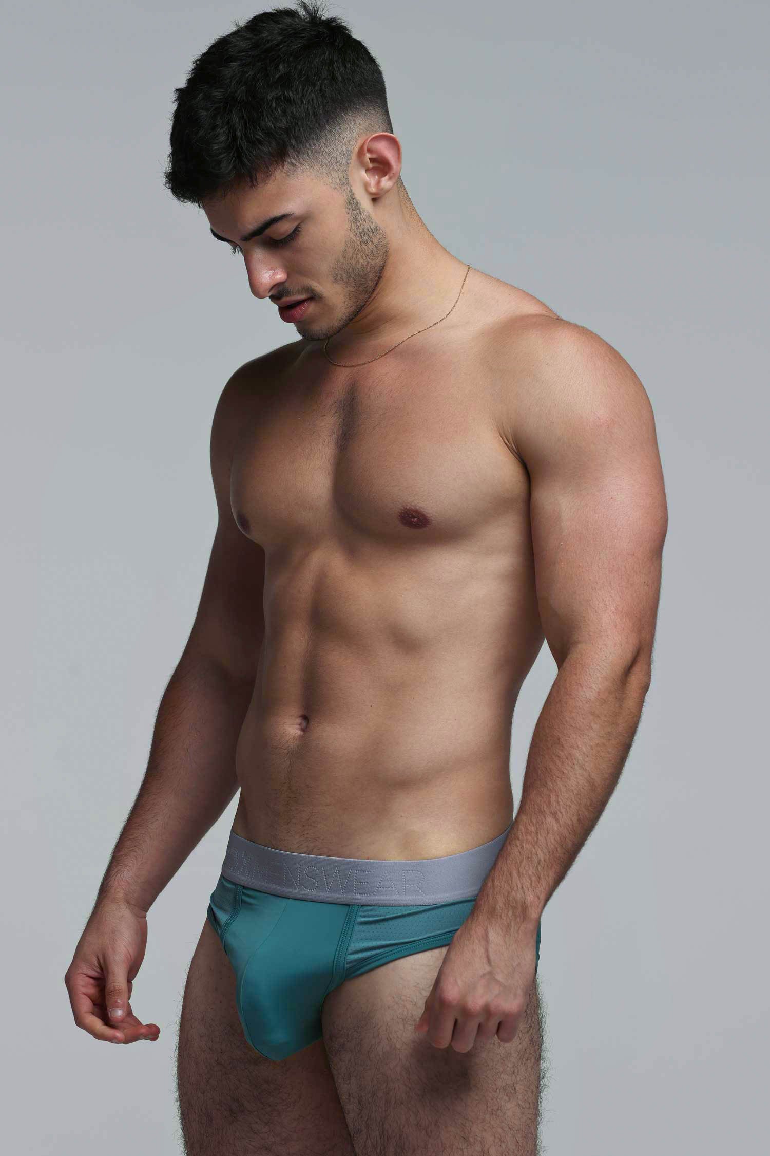 Mesh Panel Briefs - Riviera Teal - Image 3