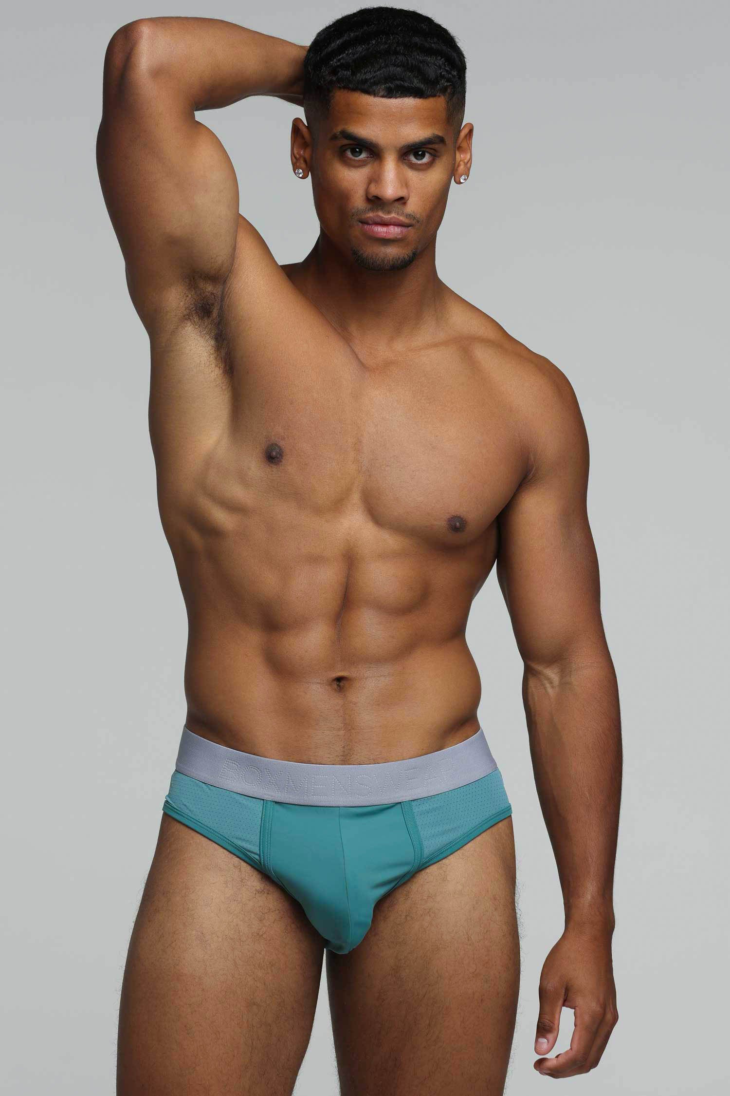 Mesh Panel Briefs - Riviera Teal - Image 5