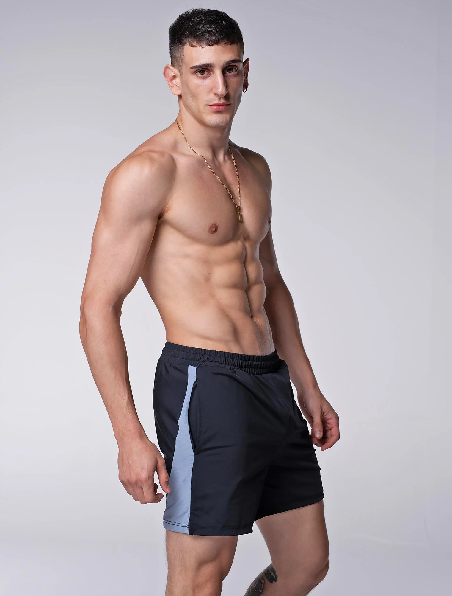 Mesh Panel Sports Shorts - Vesuvius - Image 3