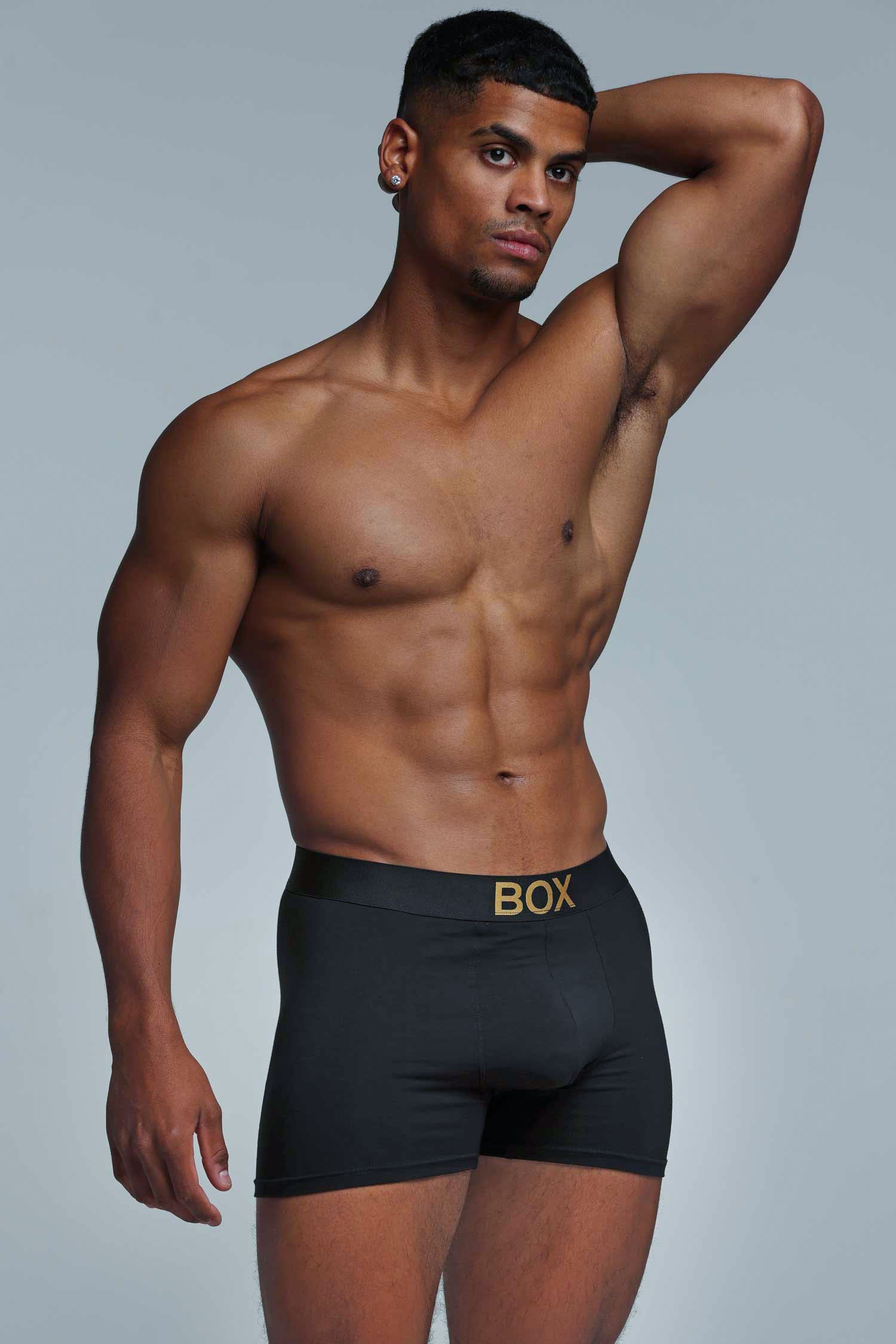 Metallic Modal Boxers - Black & Gold - Image 8