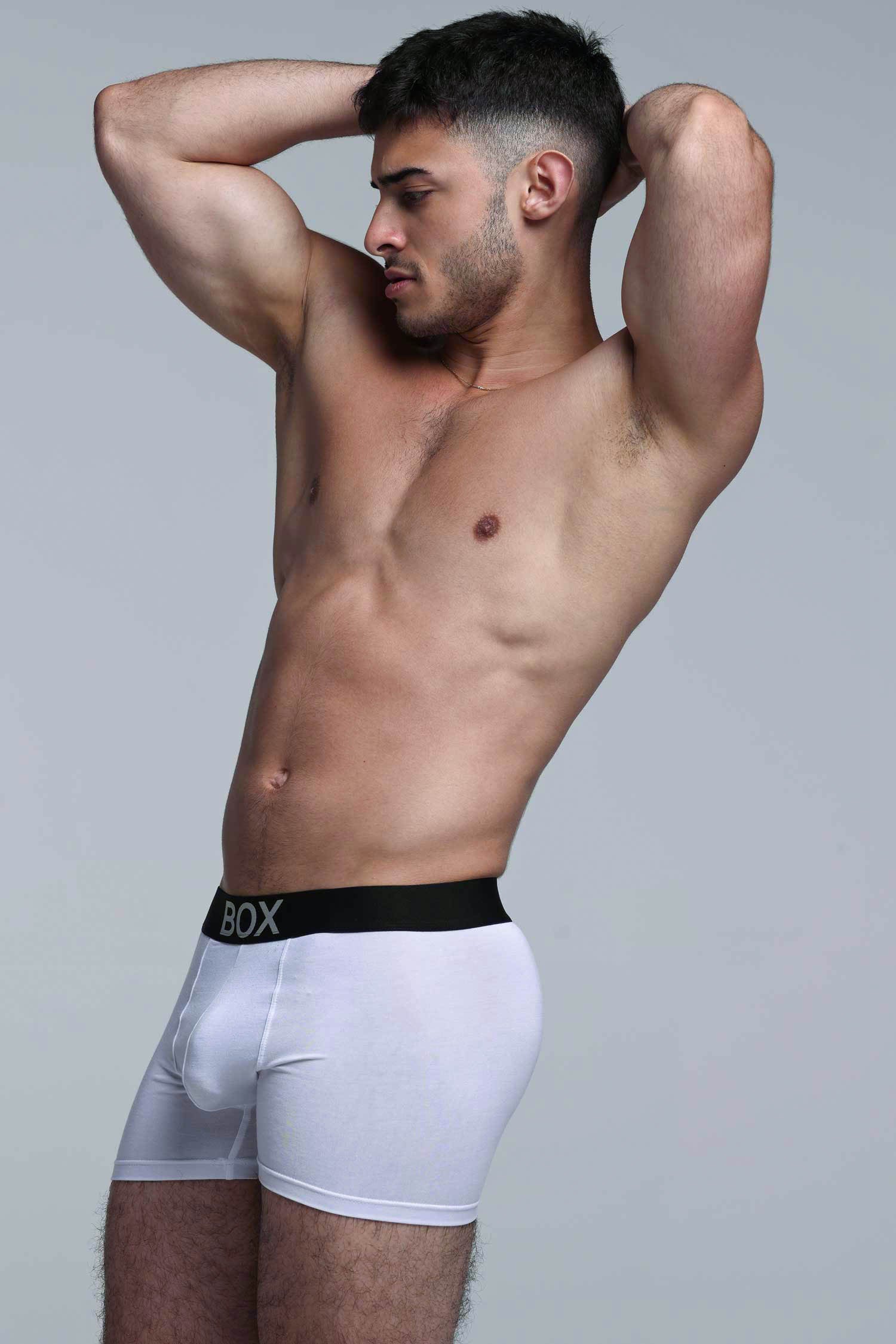 Metallic Modal Boxers - White & Silver - Image 3