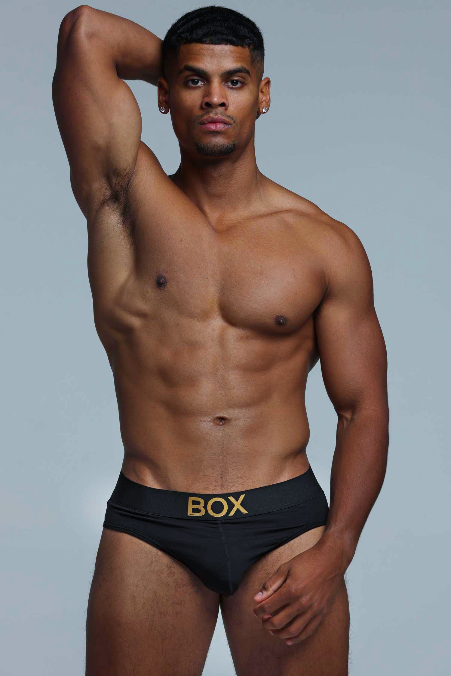 Metallic Modal Briefs - Black & Gold - Image 5