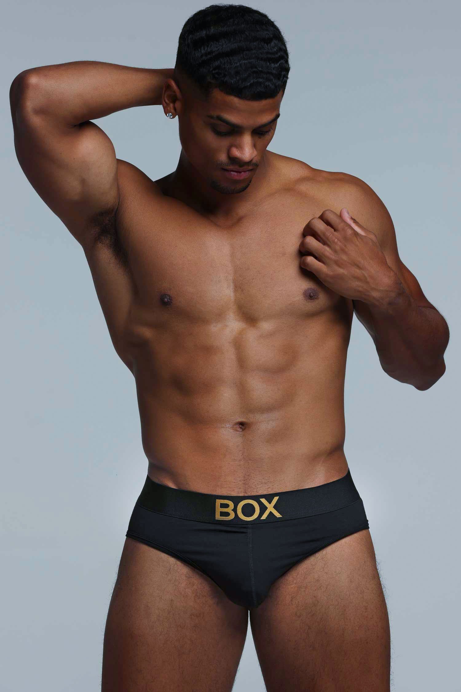 Metallic Modal Briefs - Black & Gold - Image 6