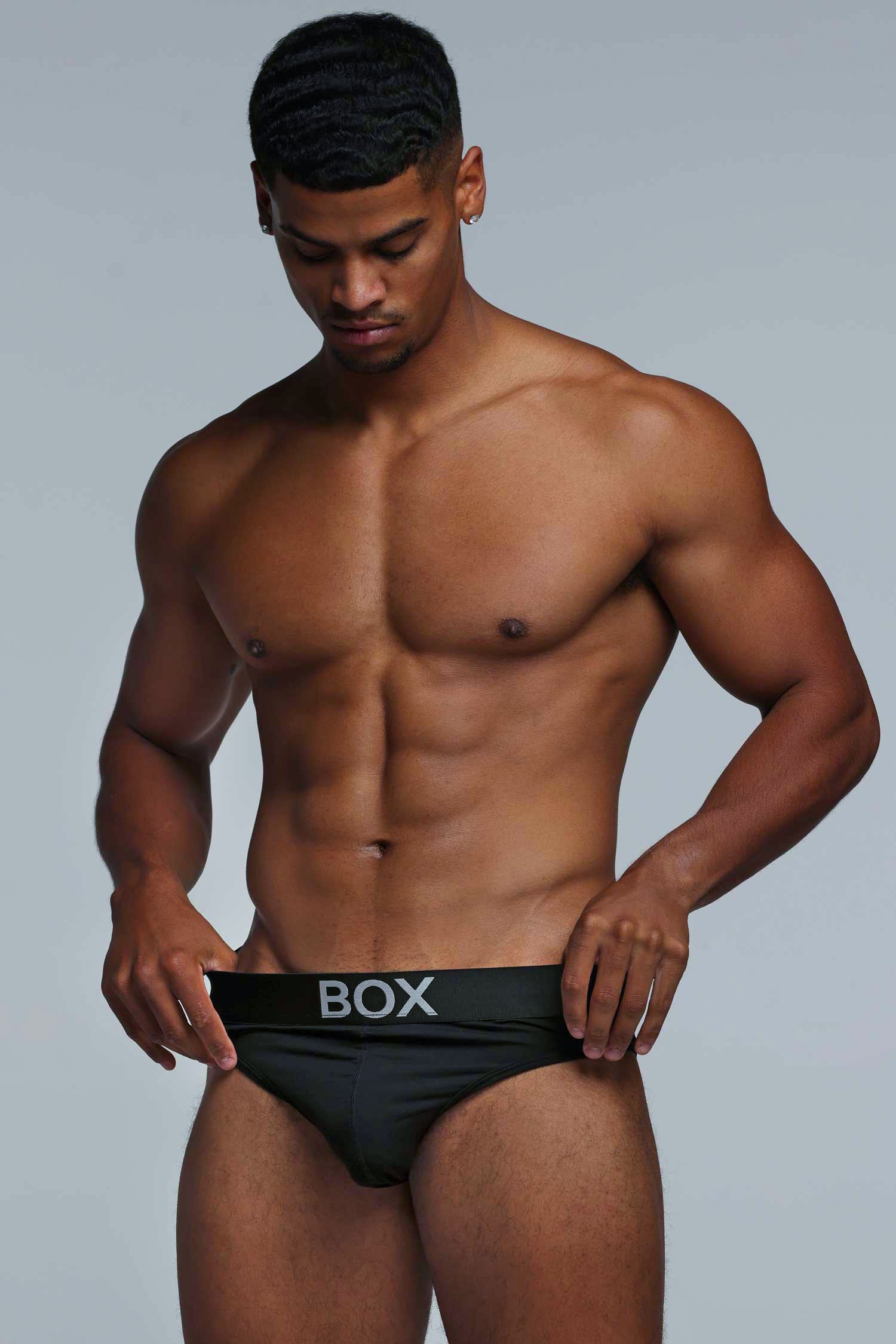 Metallic Modal Briefs - Black & Silver - Image 3