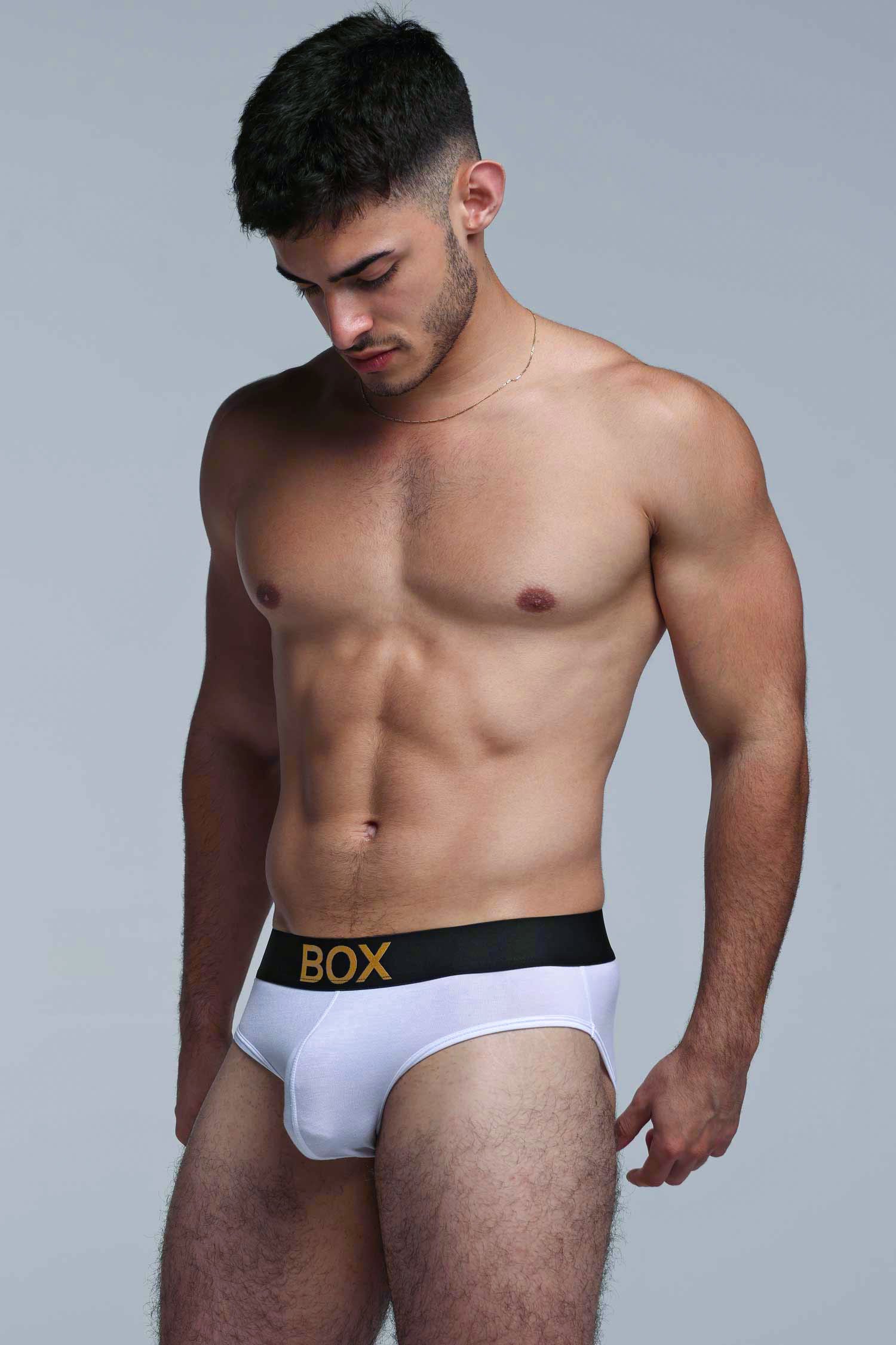 Metallic Modal Briefs - White & Gold - Image 3