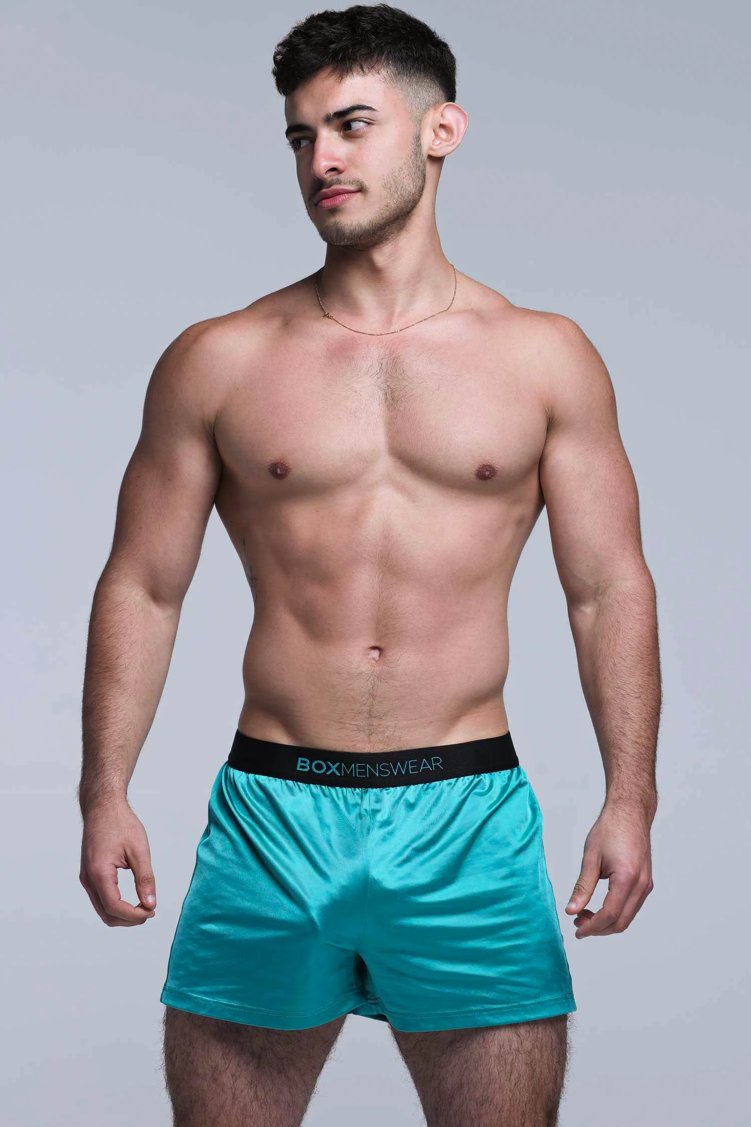 Satin Boxers - Deep Aqua - Image 2
