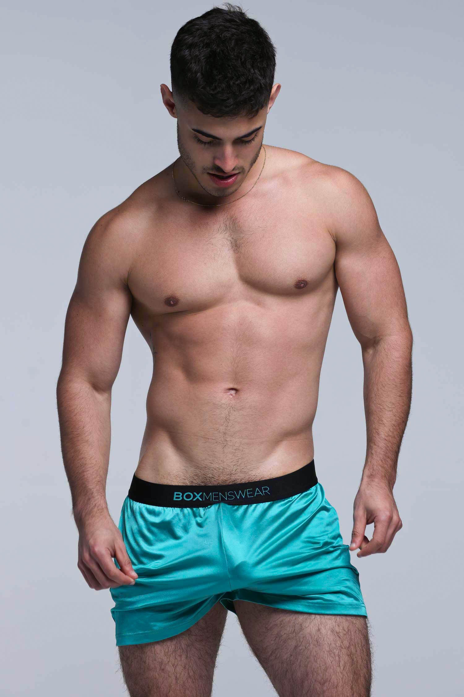 Satin Boxers - Deep Aqua - Image 3