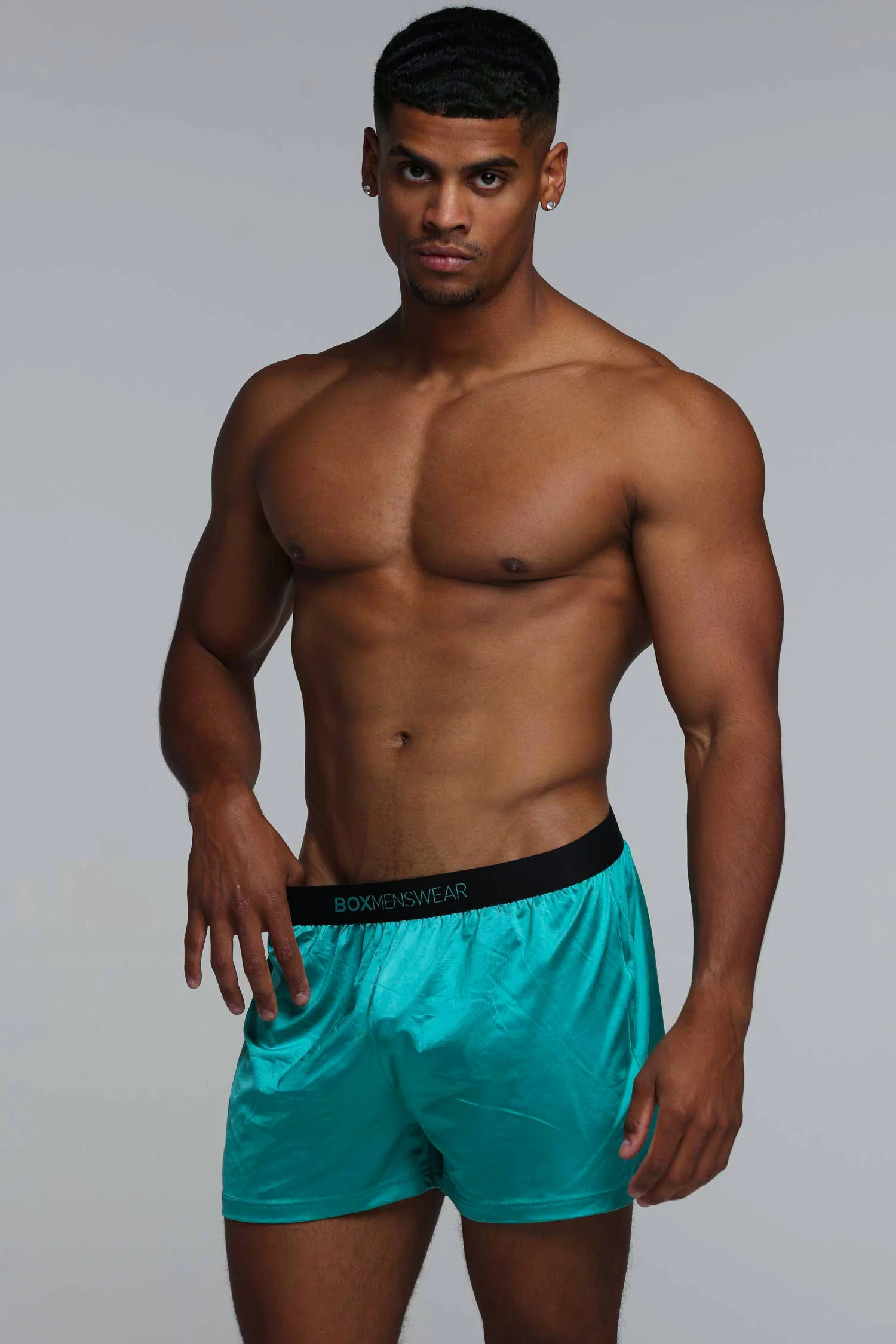 Satin Boxers - Deep Aqua - Image 4