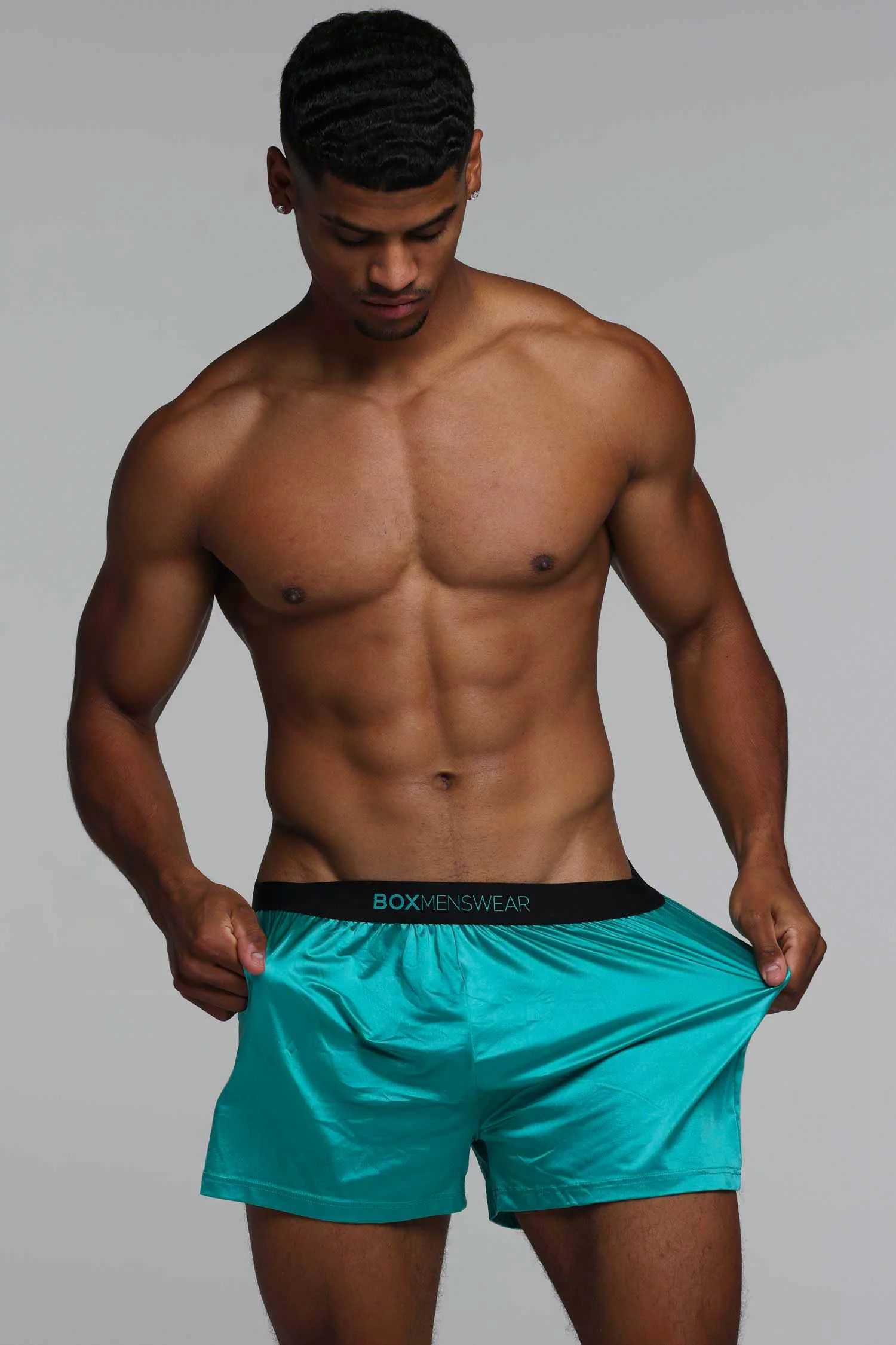 Satin Boxers - Deep Aqua - Image 5