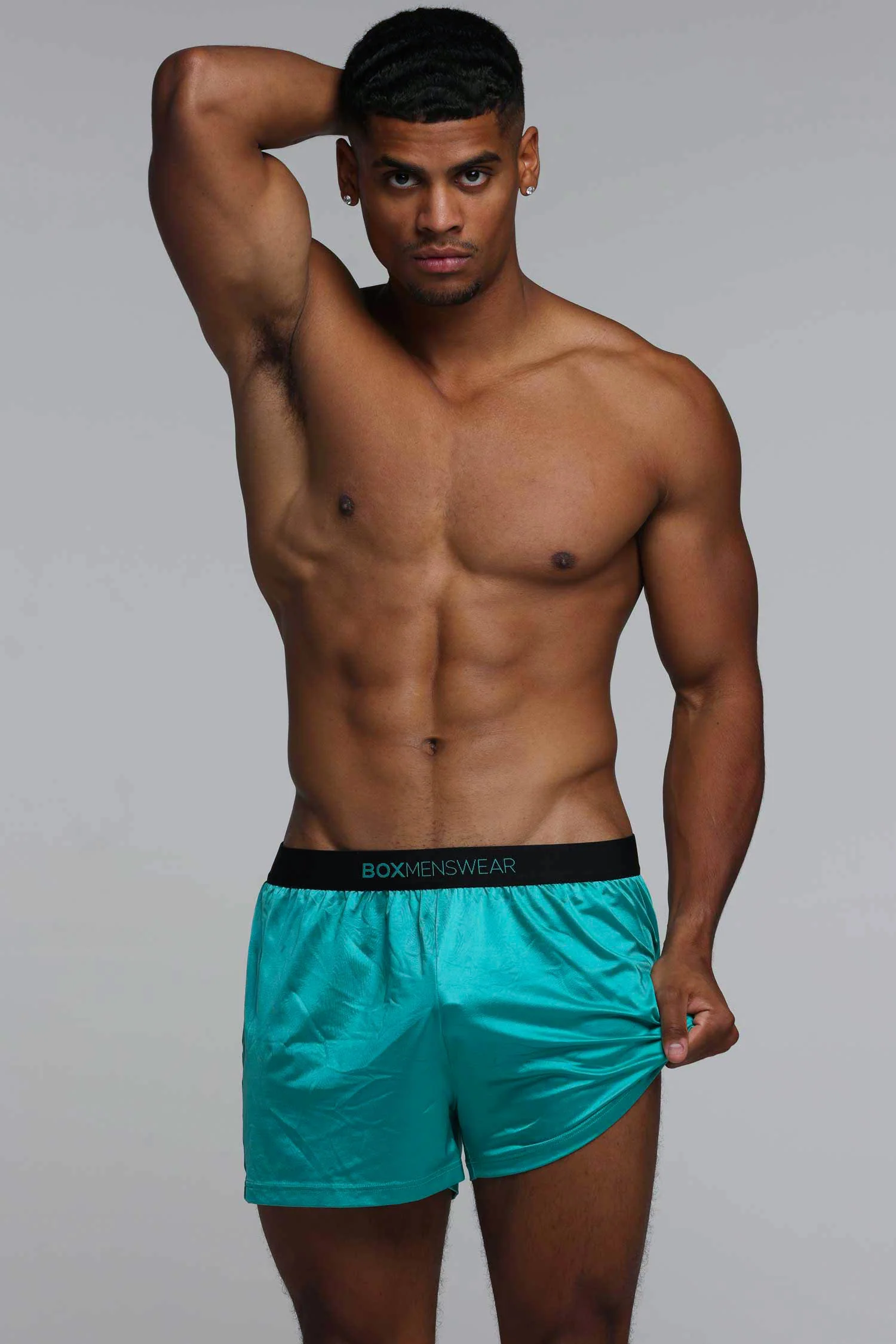 Satin Boxers - Deep Aqua - Image 6