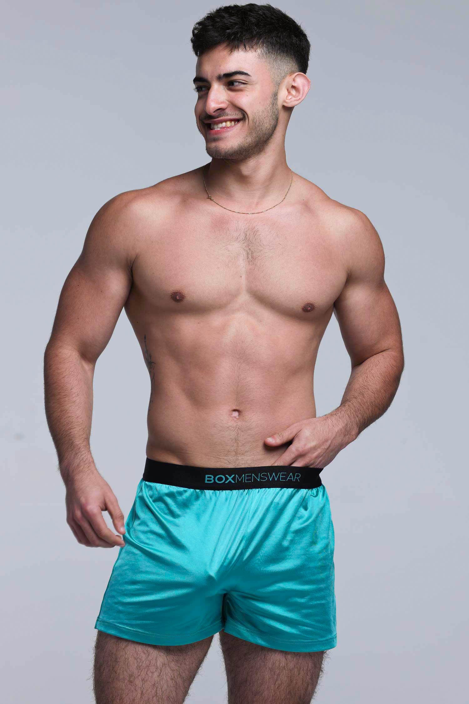 Satin Boxers - Deep Aqua - Image 7