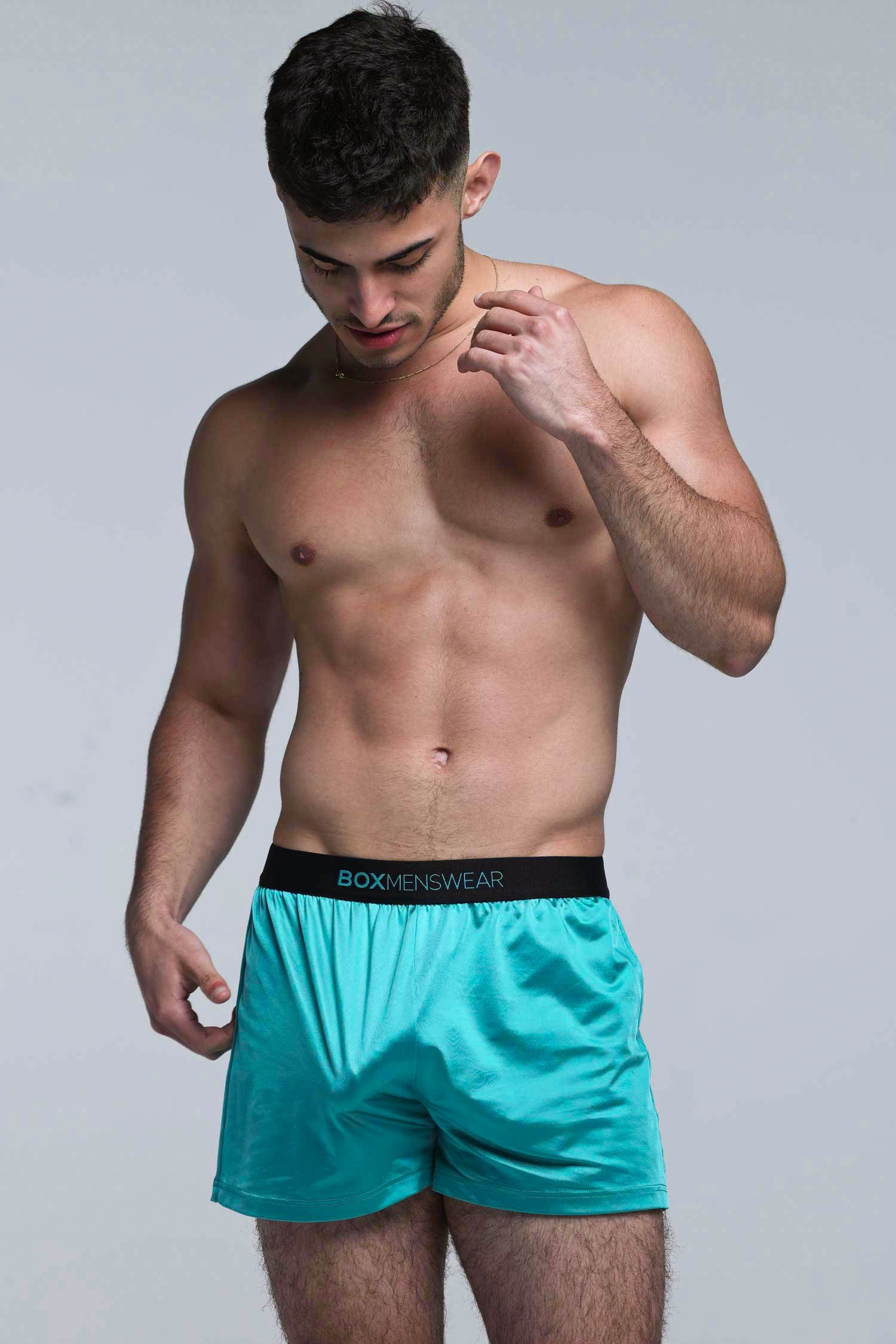 Satin Boxers - Deep Aqua - Image 8