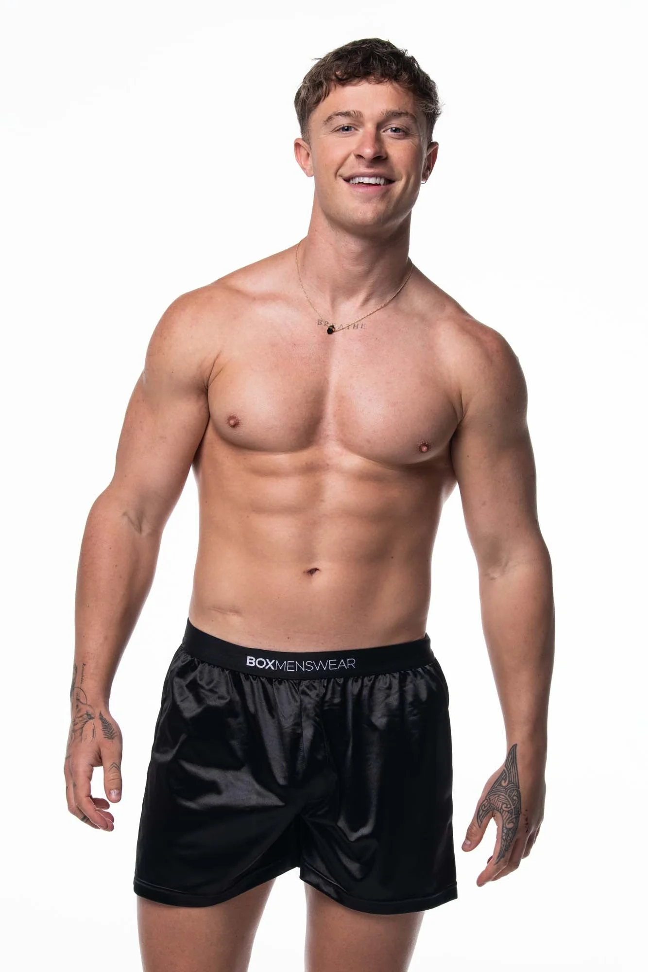 Silk Decline Boxer Shorts - Black Velvet