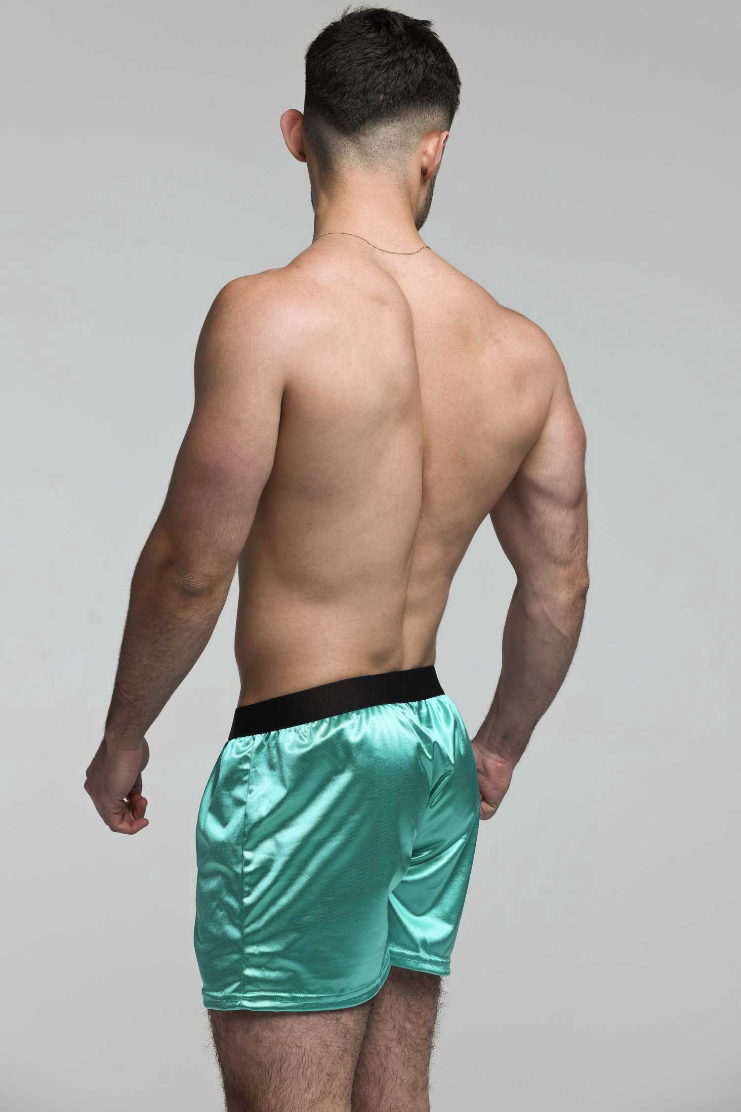 Silk Decline Boxer Shorts - Eminence Green - Image 3