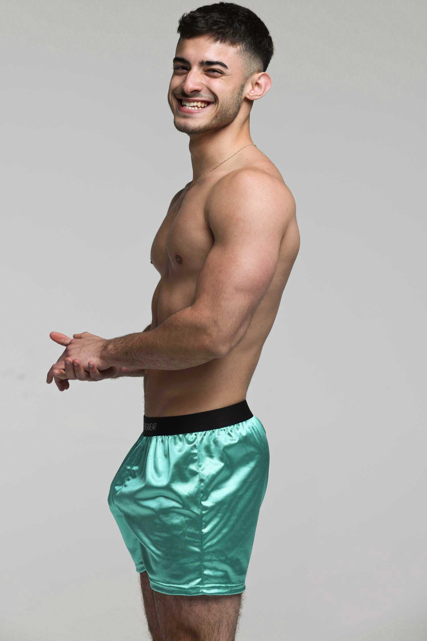 Silk Decline Boxer Shorts - Eminence Green - Image 4
