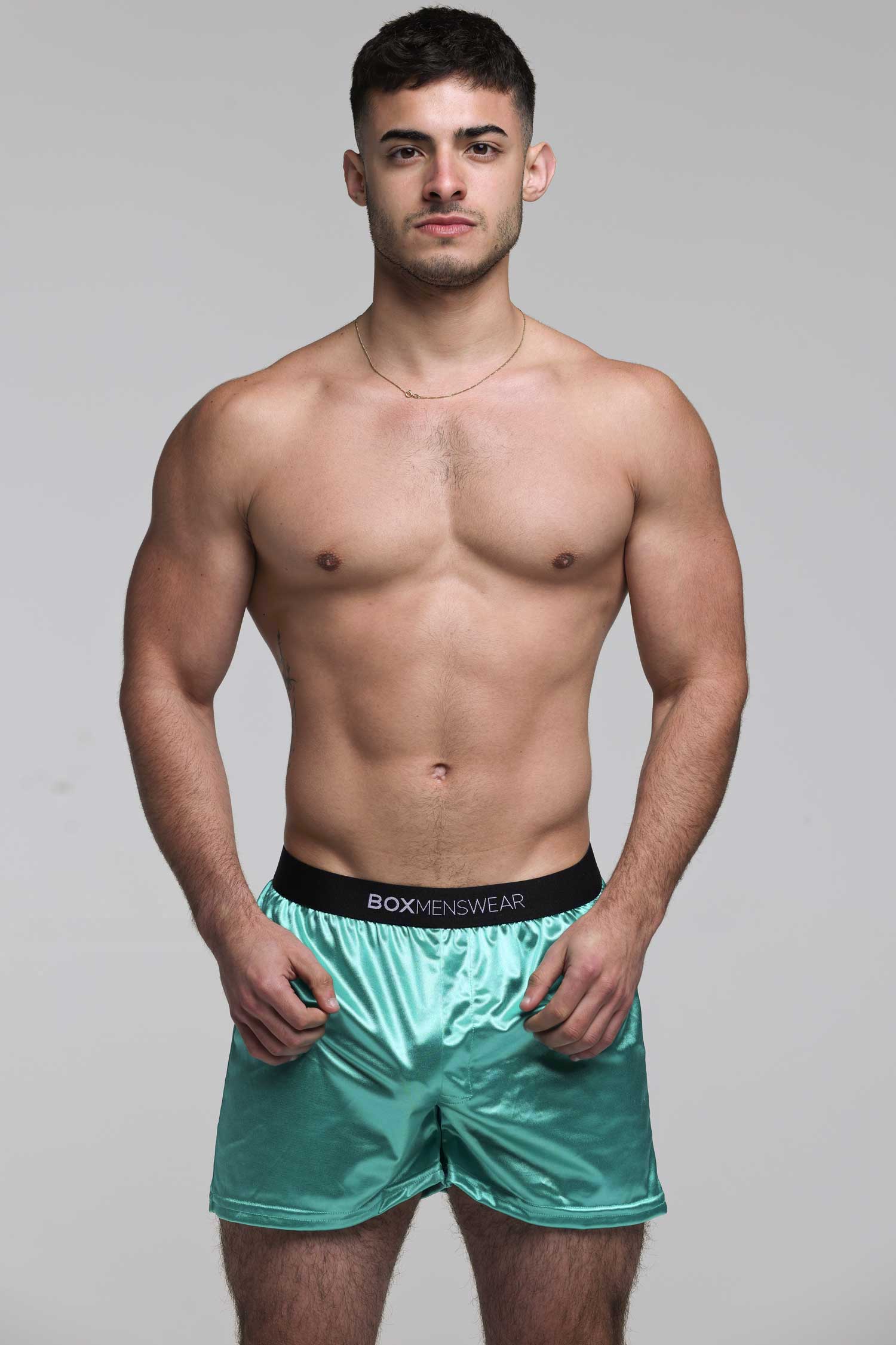 Silk Decline Boxer Shorts - Eminence Green - Image 8