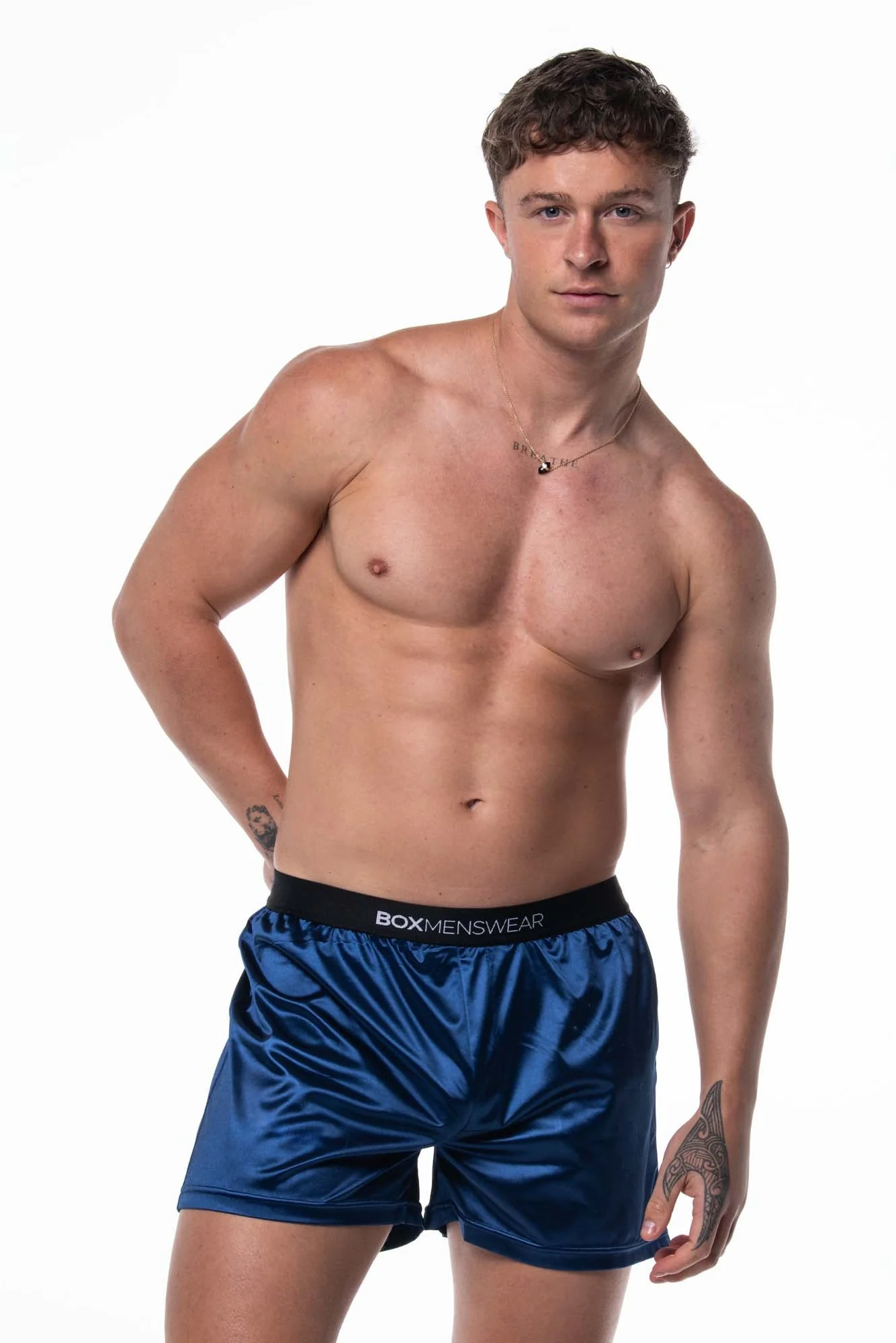 Silk Decline Boxer Shorts - Splendour Navy